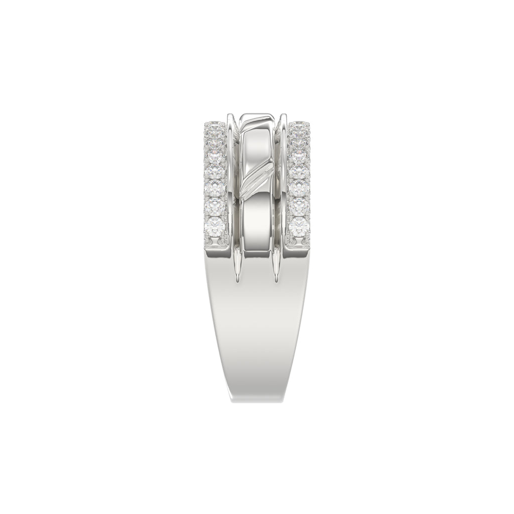 MEN'S BAND 0.50CT ROUND DIAMOND 14K WHITE GOLD