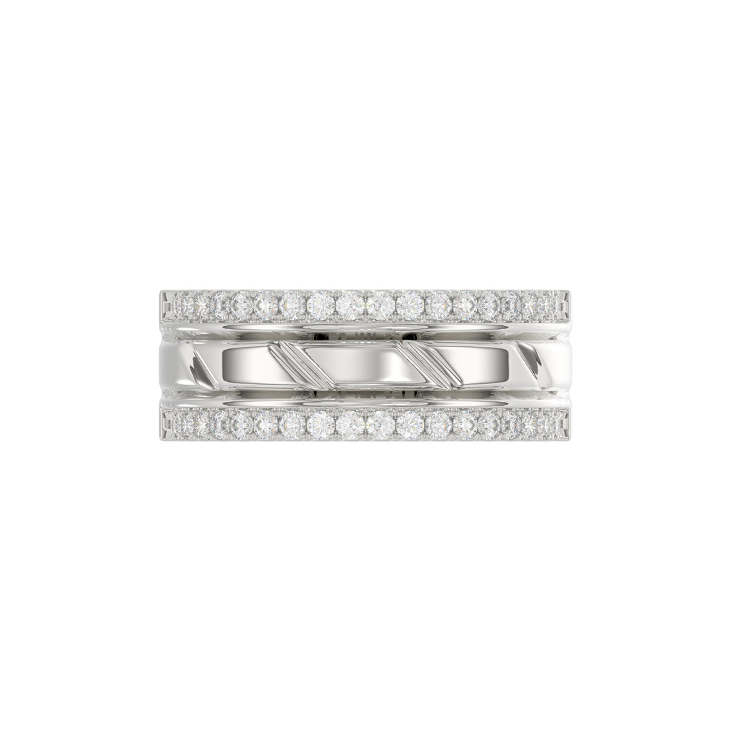 MEN'S BAND 0.50CT ROUND DIAMOND 14K WHITE GOLD
