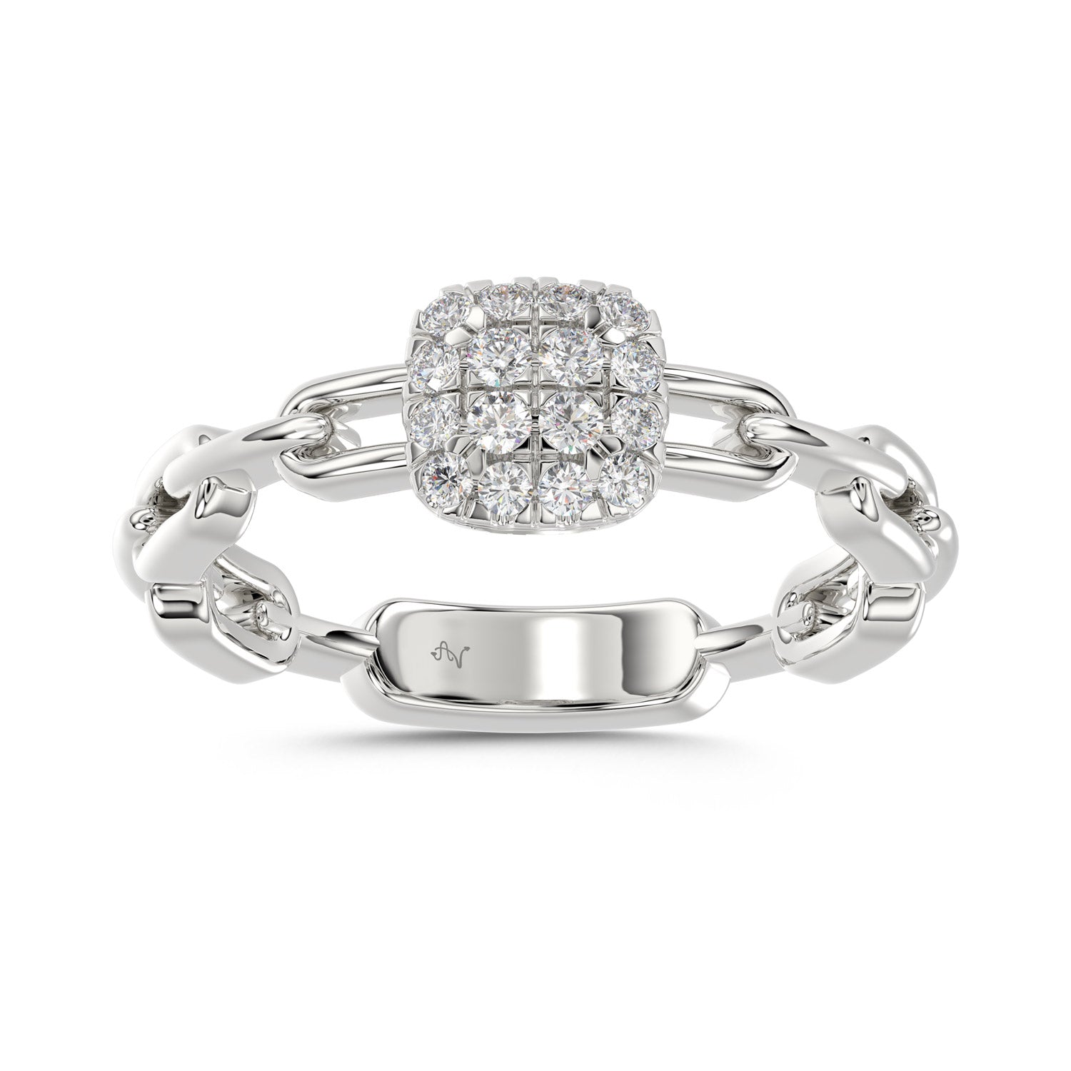 LADIES RING 0.20CT ROUND DIAMOND 14K WHITE GOLD