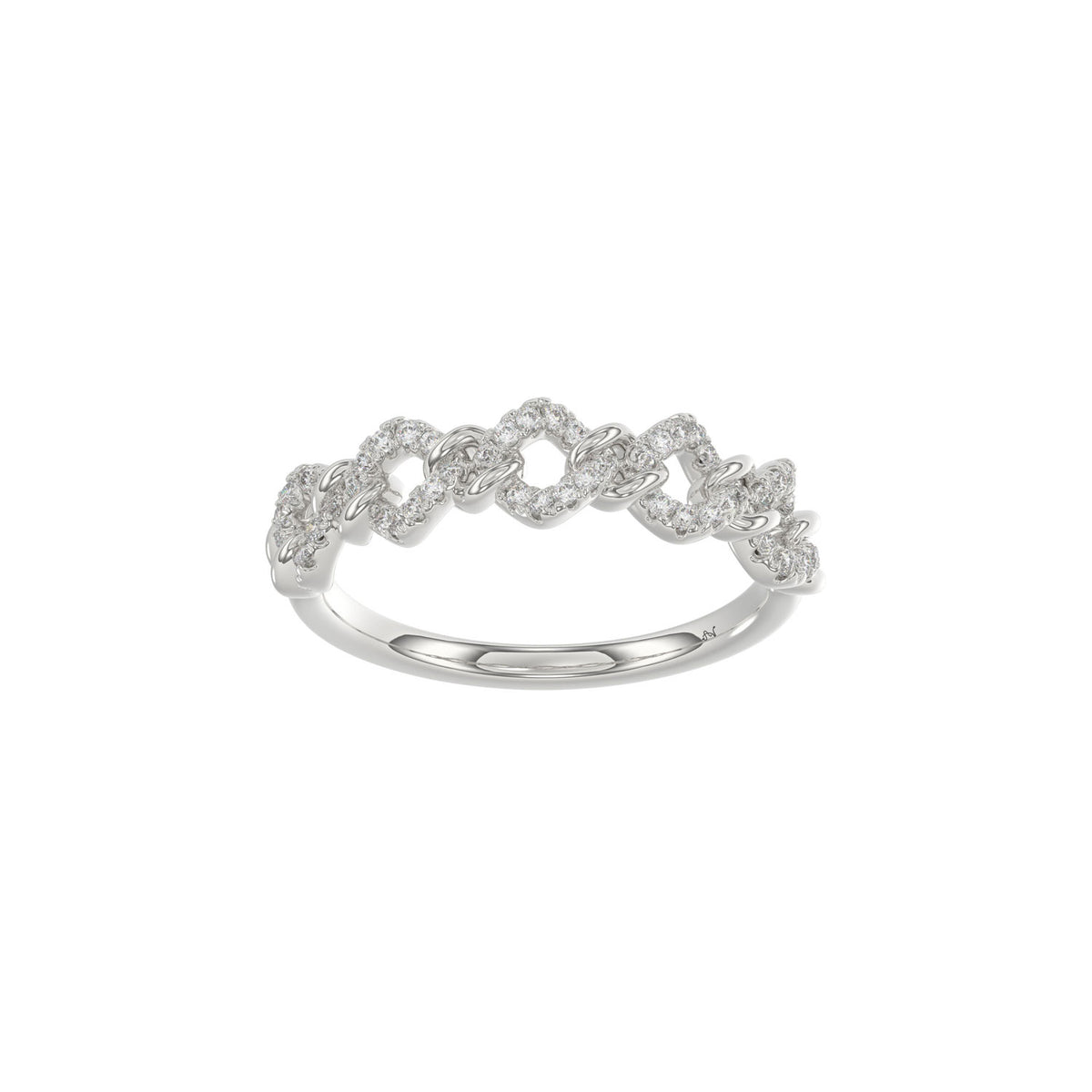 LADIES RING 0.15CT ROUND DIAMOND 14K WHITE GOLD