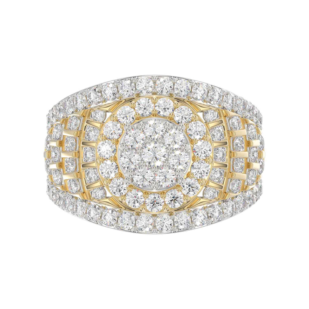 LADIES RING 2.00CT ROUND DIAMOND 10K YELLOW GOLD