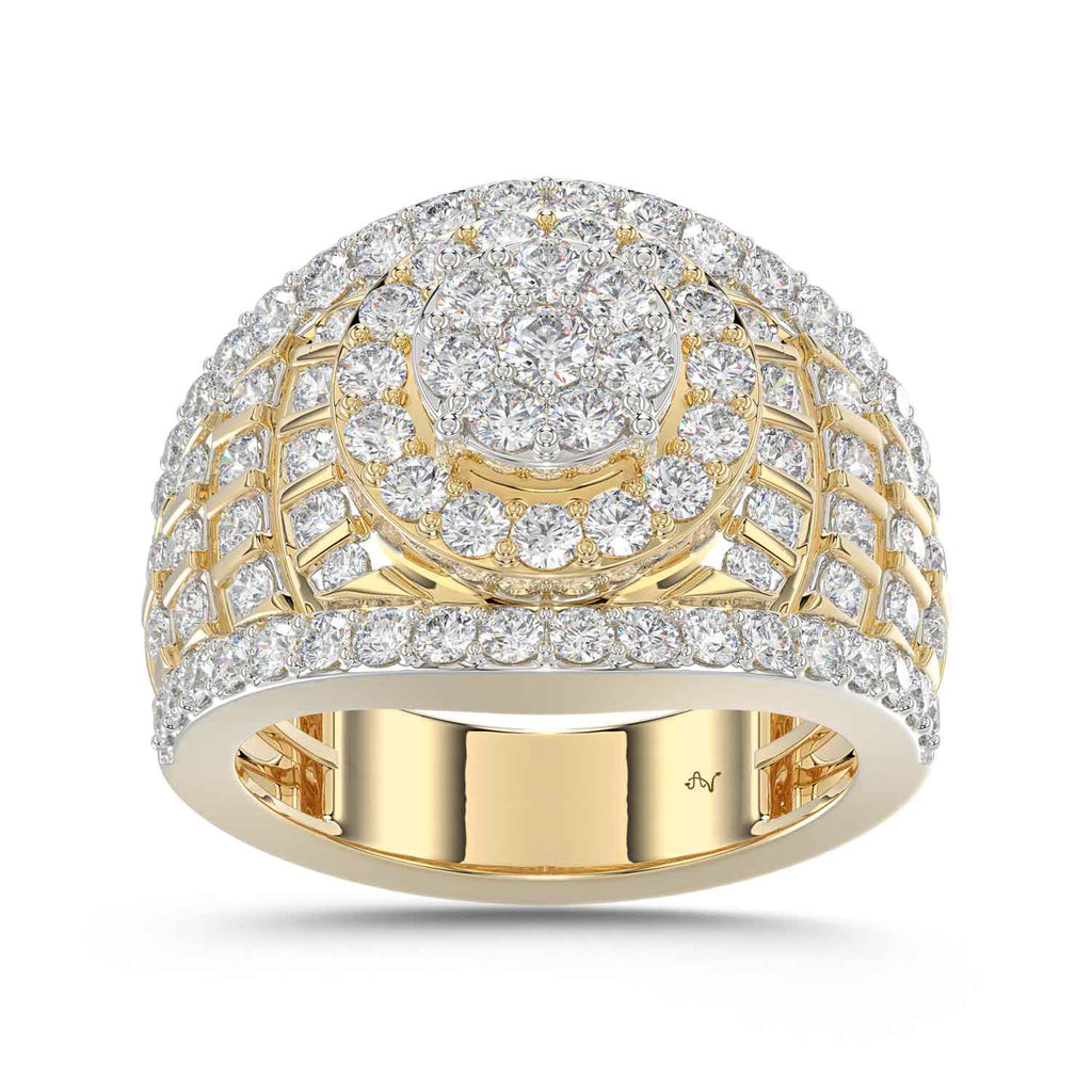 LADIES RING 2.00CT ROUND DIAMOND 10K YELLOW GOLD