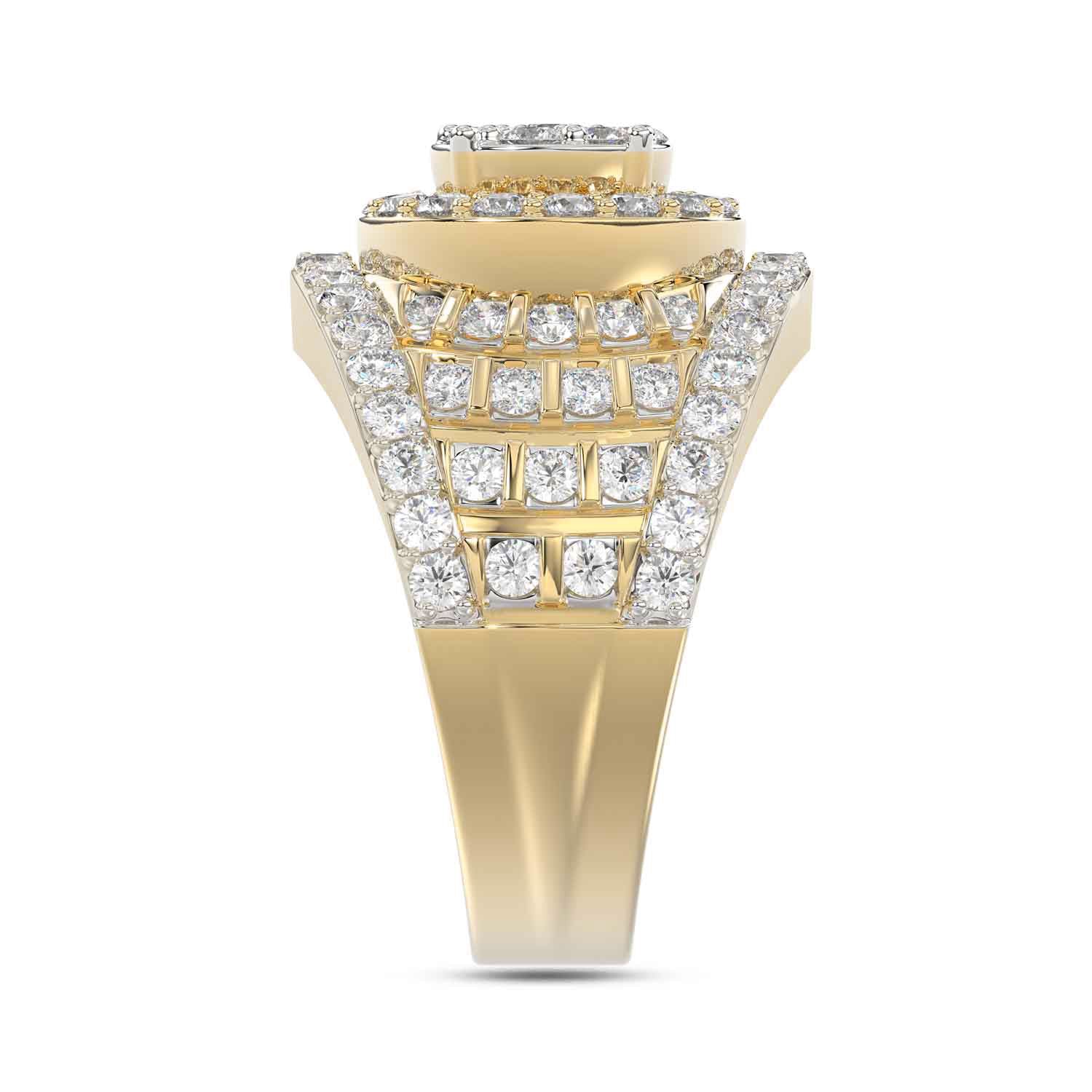 LADIES RING 2.00CT ROUND DIAMOND 10K YELLOW GOLD