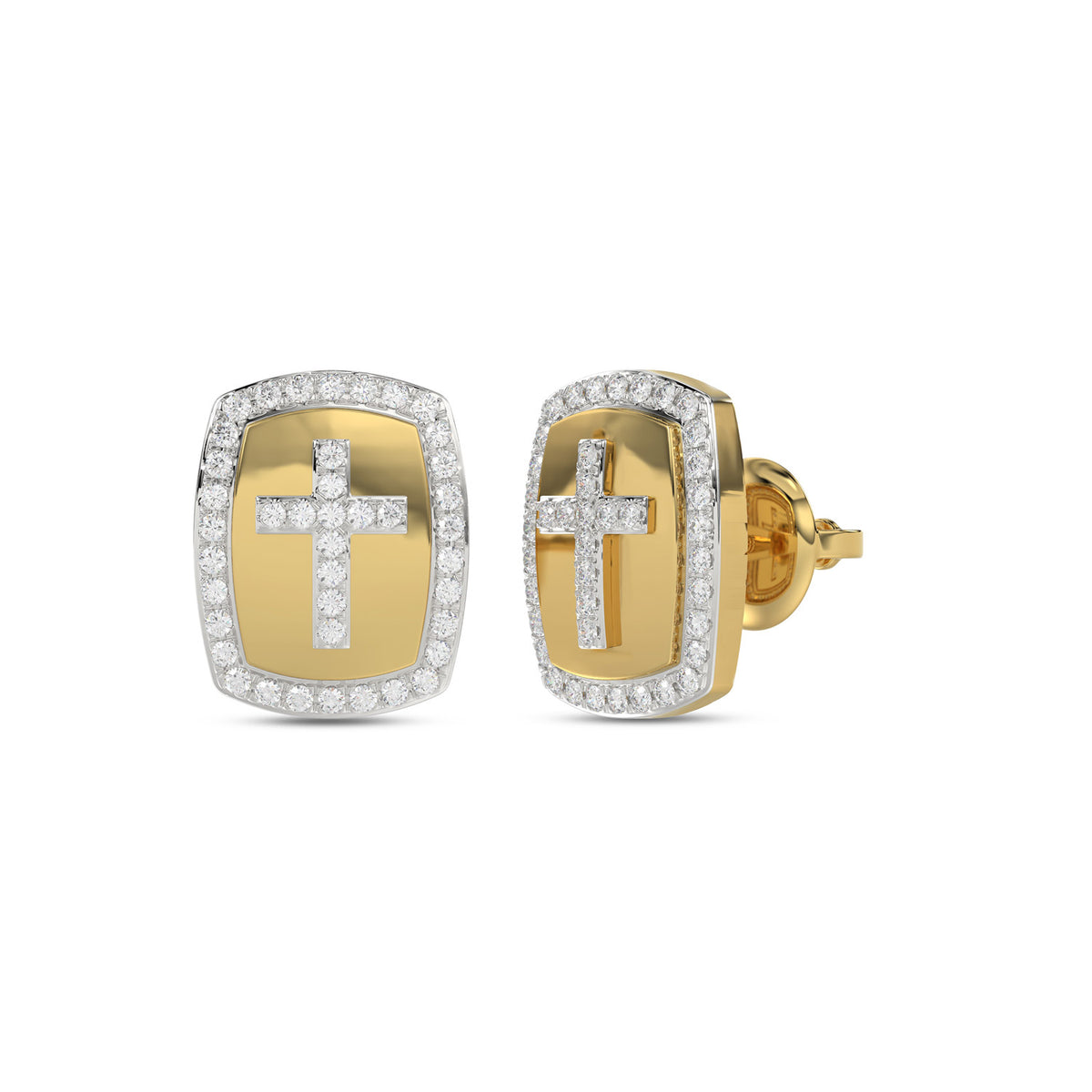 LADIES EARRINGS 0.25CT ROUND DIAMOND 10K YELLOW GOLD