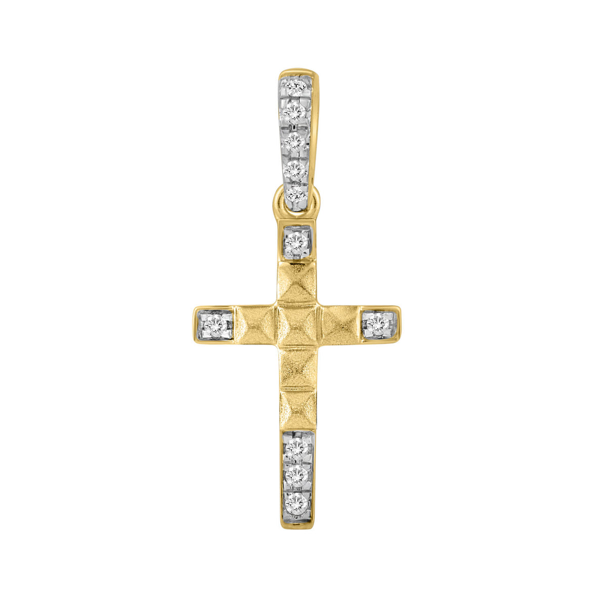 LADIES PENDANT WITH CHAIN 0.05CT ROUND DIAMOND 10K YELLOW GOLD