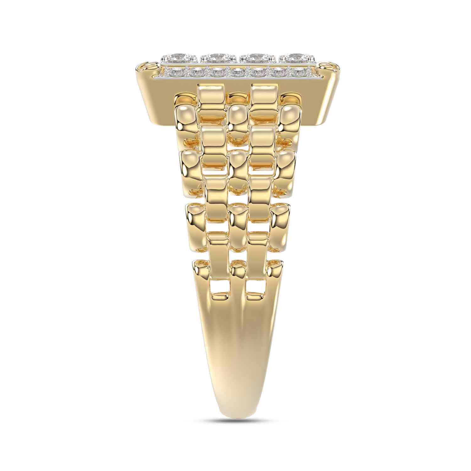 LADIES RING 1.00CT ROUND DIAMOND 10K YELLOW GOLD