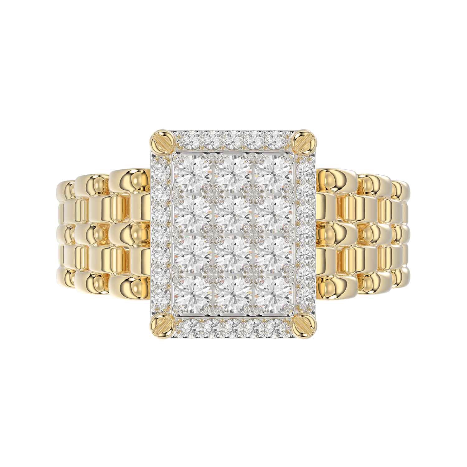 LADIES RING 1.00CT ROUND DIAMOND 10K YELLOW GOLD