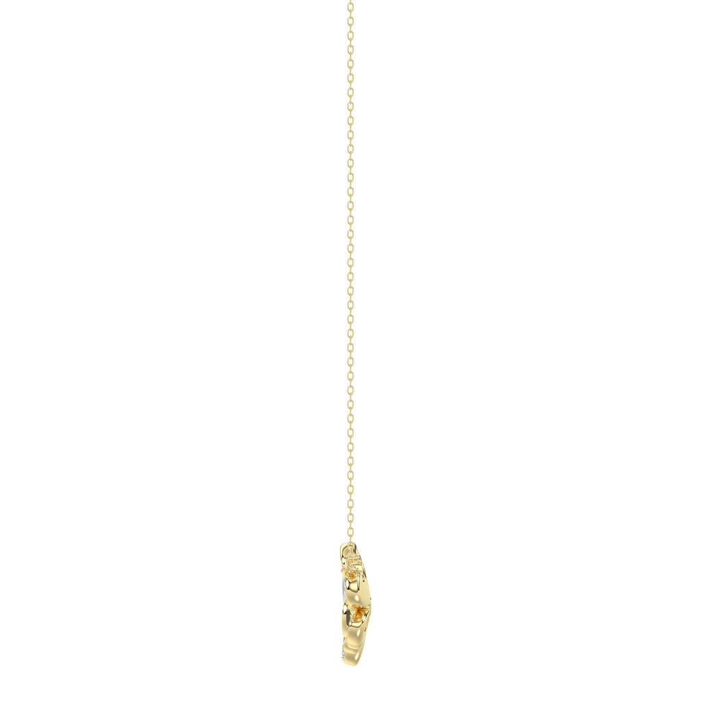 LADIES NECKLACE 0.20CT ROUND DIAMOND 14K YELLOW GOLD