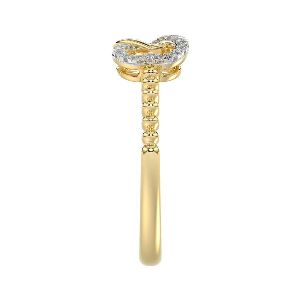 LADIES RING 0.10CT ROUND DIAMOND 10K YELLOW GOLD