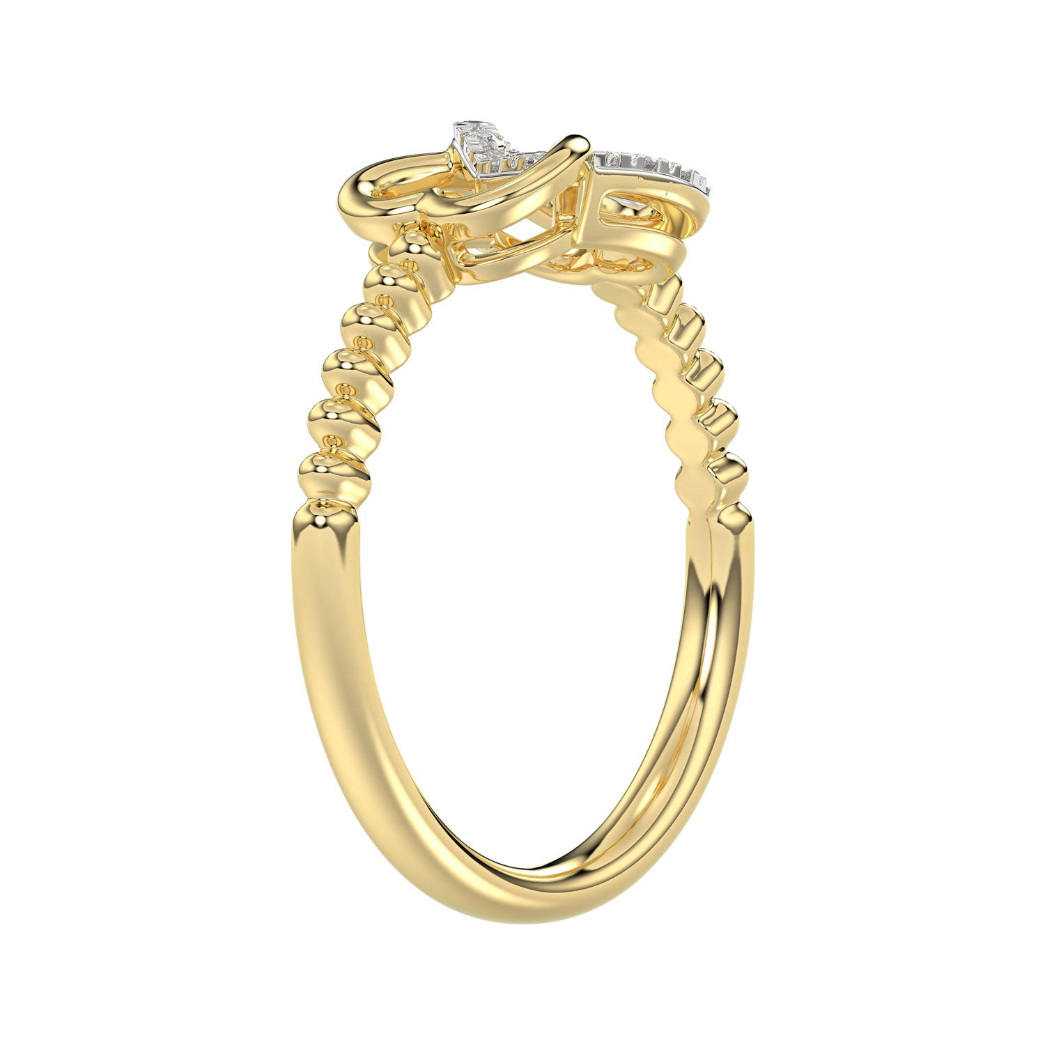 LADIES RING 0.10CT ROUND DIAMOND 10K YELLOW GOLD