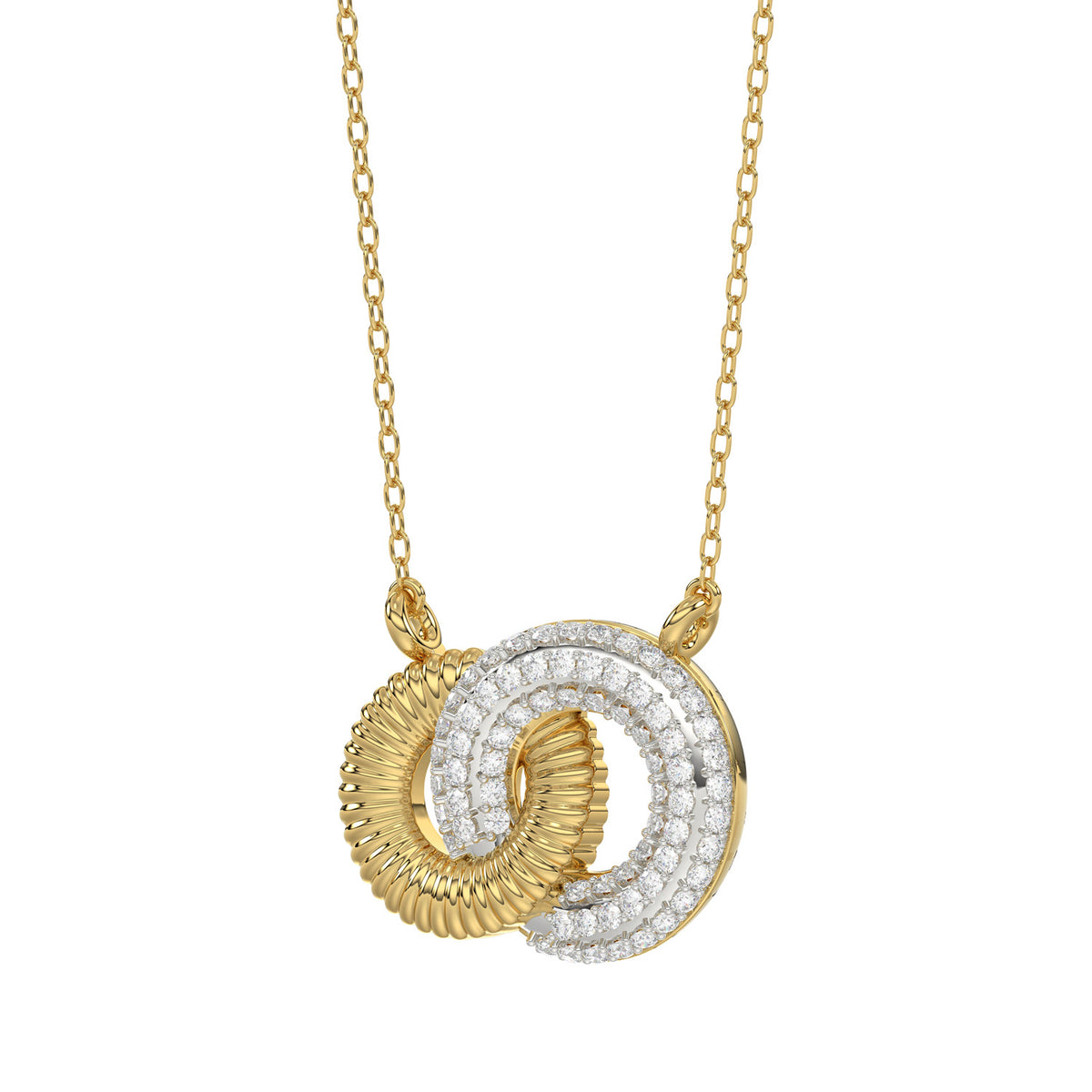 LADIES PENDANT WITH CHAIN 0.20CT ROUND DIAMOND 10K YELLOW GOLD
