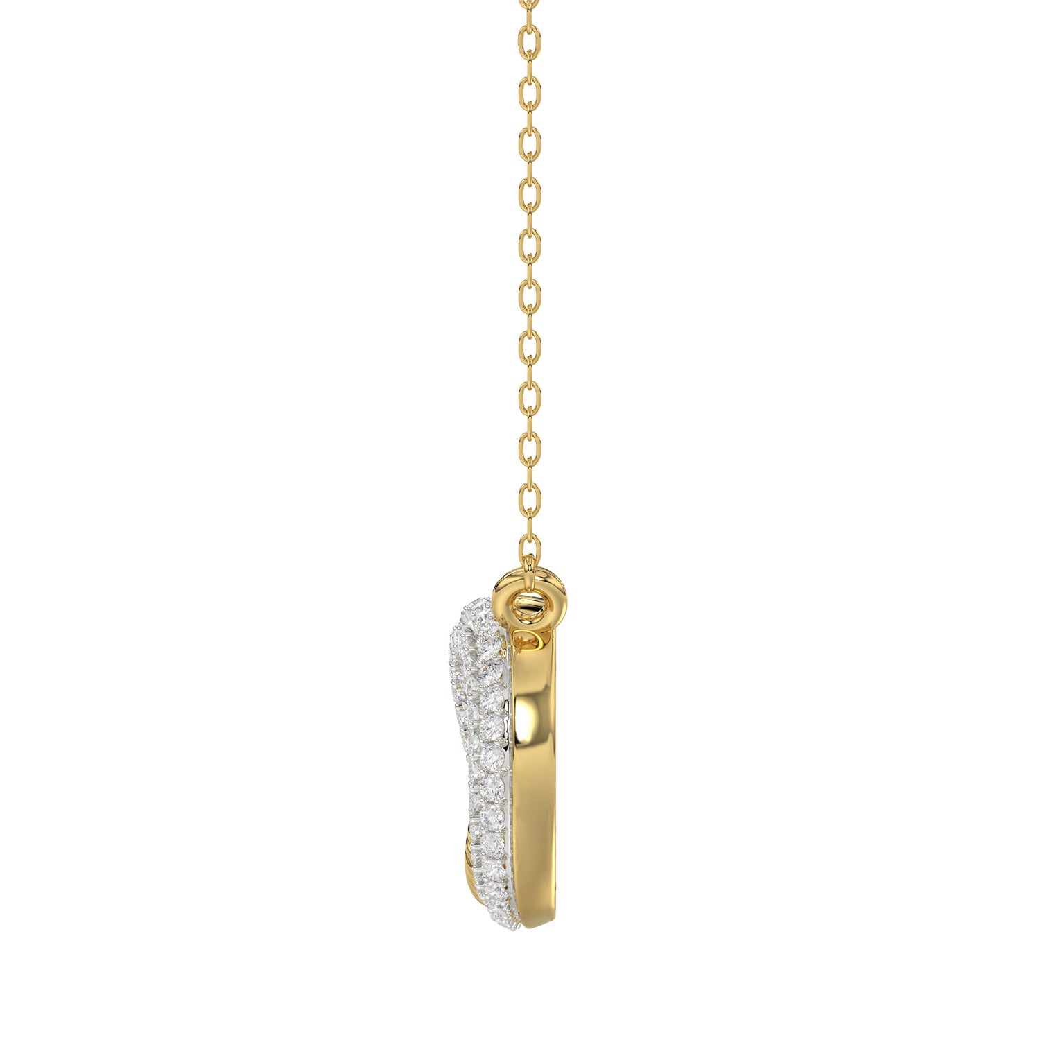 LADIES PENDANT WITH CHAIN 0.20CT ROUND DIAMOND 10K YELLOW GOLD