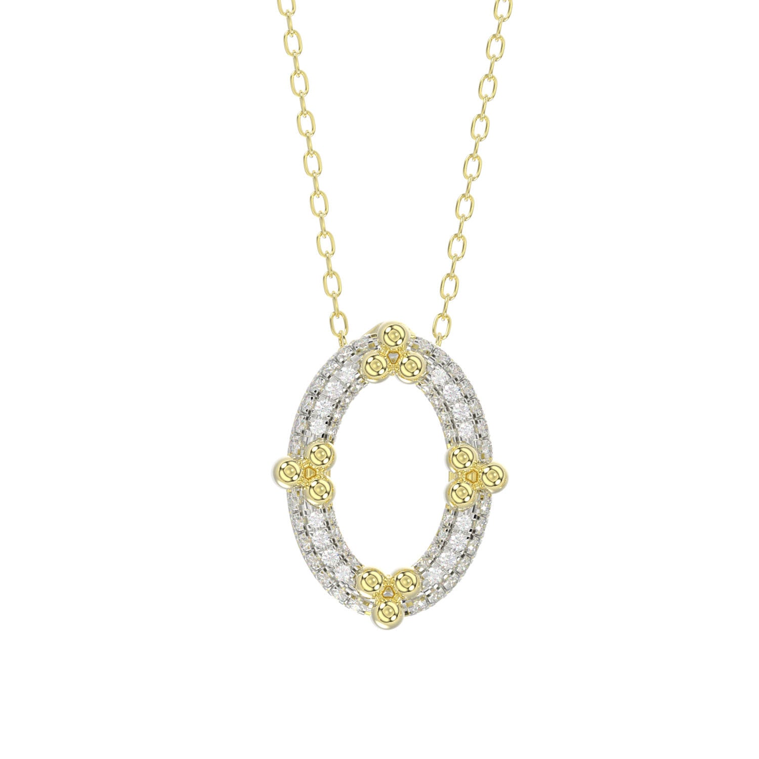 LADIES PENDANT WITH CHAIN 0.25CT ROUND DIAMOND 10K YELLOW GOLD