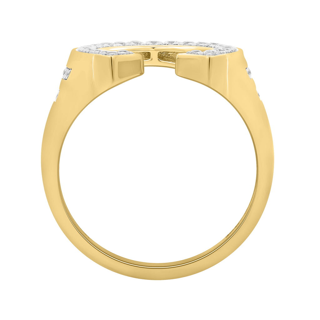 MEN'S RING 0.50CT ROUND DIAMOND 10K YELLOW GOLD