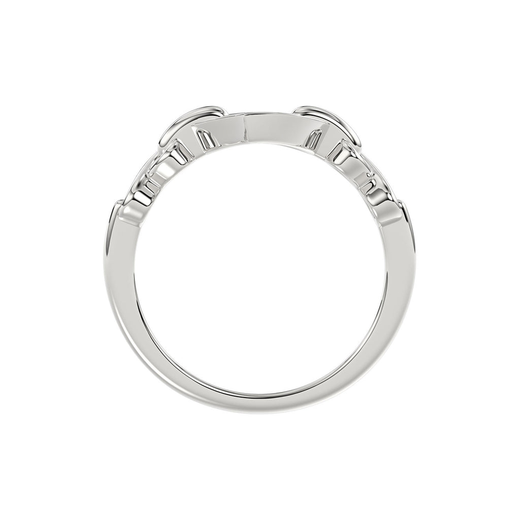 Ladies Sterling Silver 0.05Ct Round Diamond Heart Design Fashion Ring Stylish Ladies Jewelry Ring