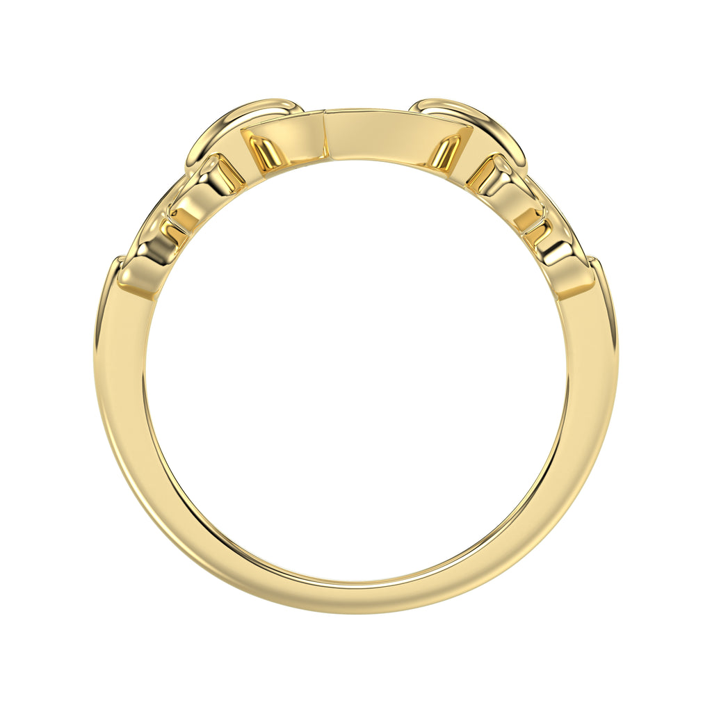 Elegant 10K Yellow Gold 0.05Ct Ladies Ring With Heart Shape Design And Sparkling Round Diamonds. A Charming And Meaningful Gift Jewelry Piece For Her.