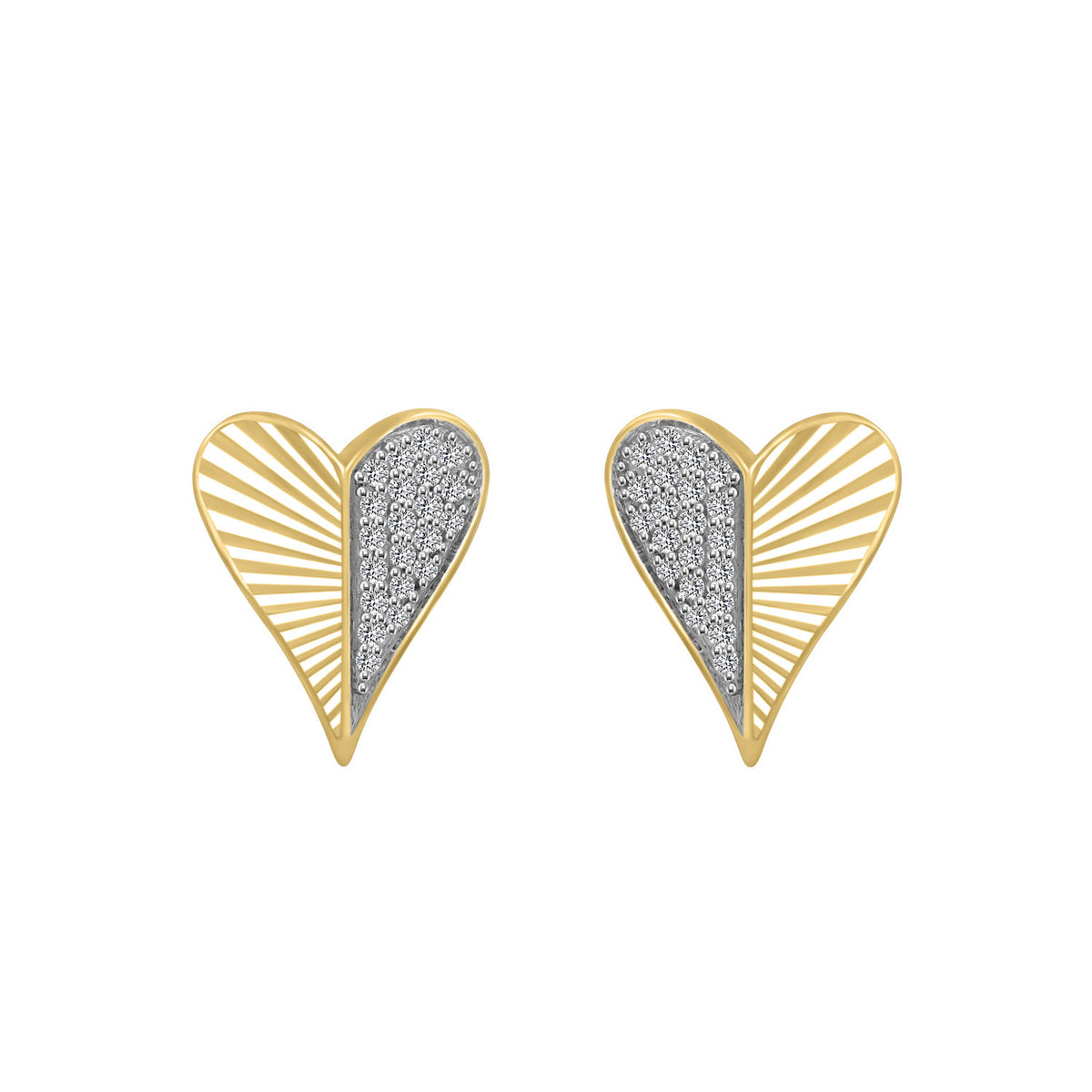 LADIES EARRINGS 0.13CT ROUND DIAMOND 10K YELLOW GOLD