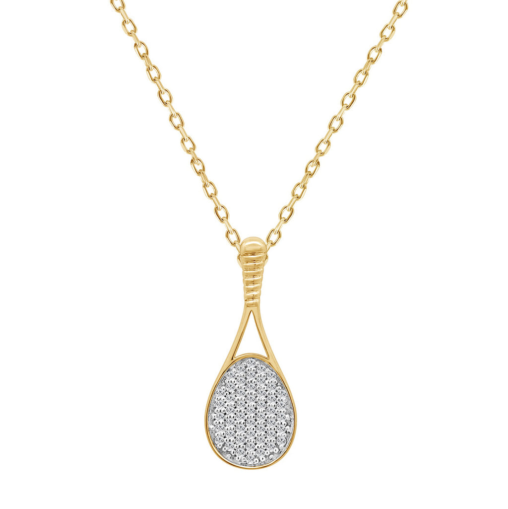 LADIES PENDANT WITH CHAIN 0.20CT ROUND DIAMOND 10K YELLOW GOLD