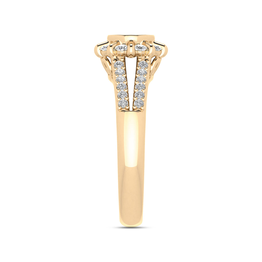 LADIES RING 0.50CT ROUND DIAMOND 10K YELLOW GOLD