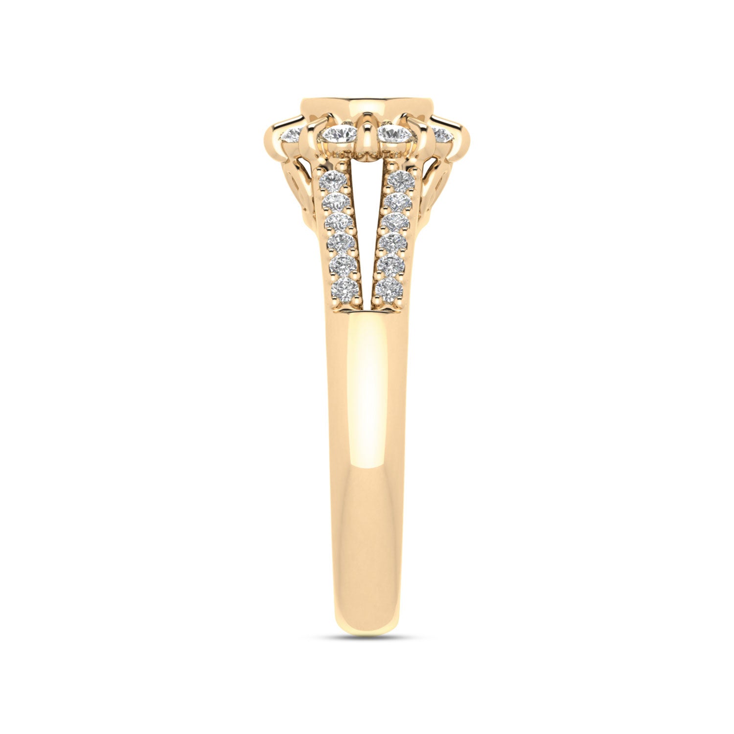LADIES RING 0.50CT ROUND DIAMOND 10K YELLOW GOLD