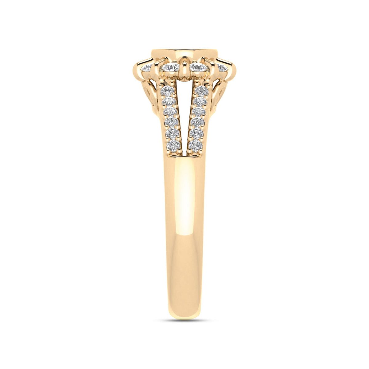 LADIES RING 0.50CT ROUND DIAMOND 10K YELLOW GOLD