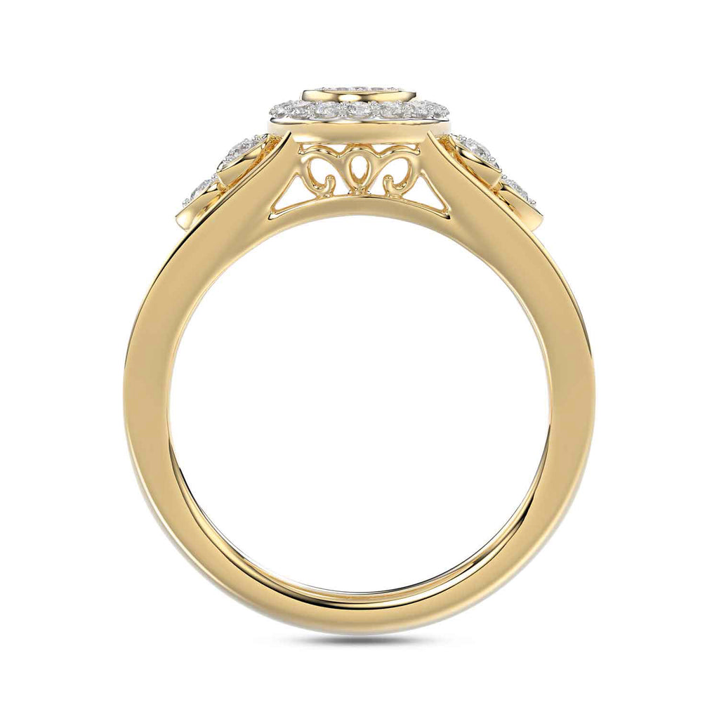 LADIES RING 0.33CT ROUND DIAMOND 10K YELLOW GOLD