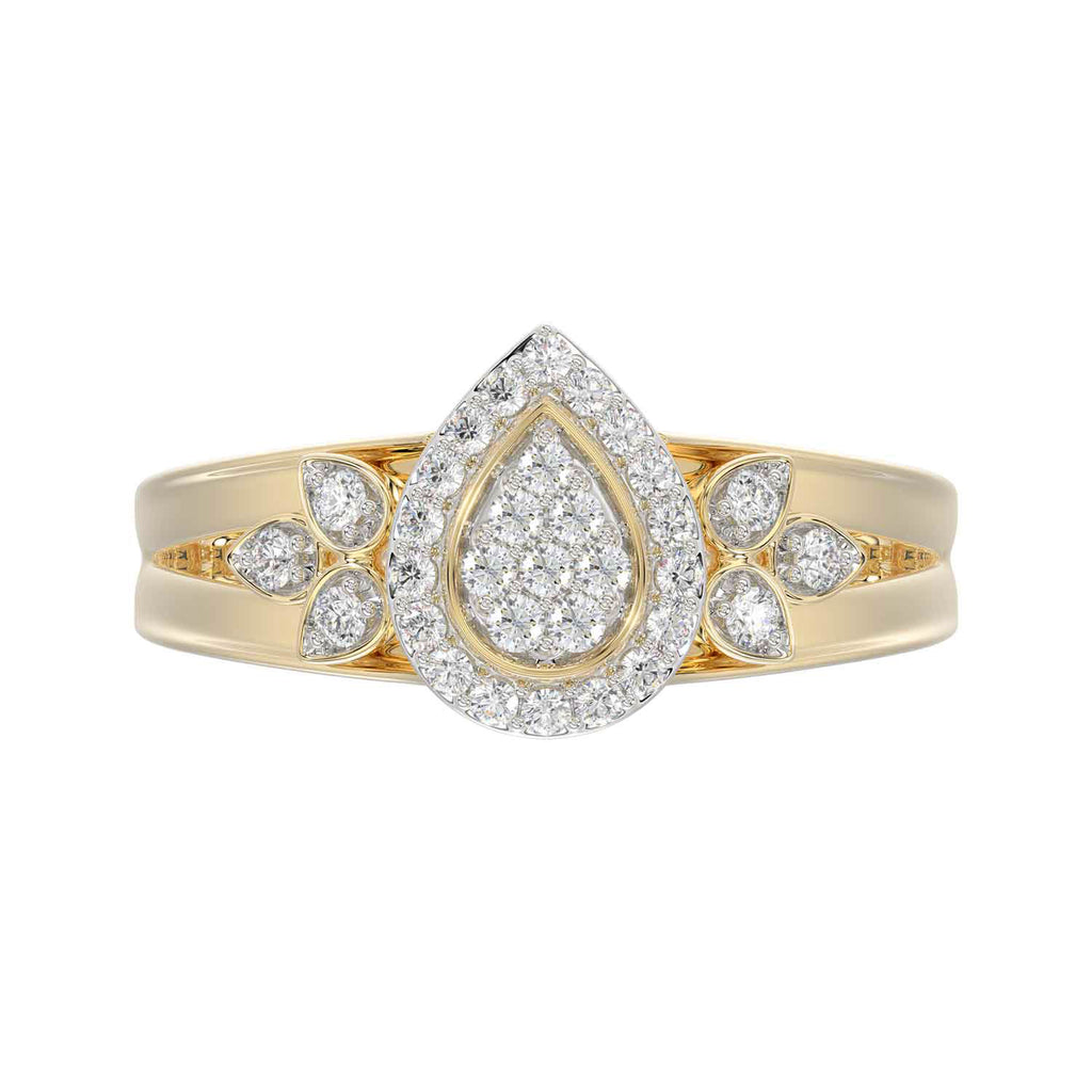 LADIES RING 0.33CT ROUND DIAMOND 10K YELLOW GOLD