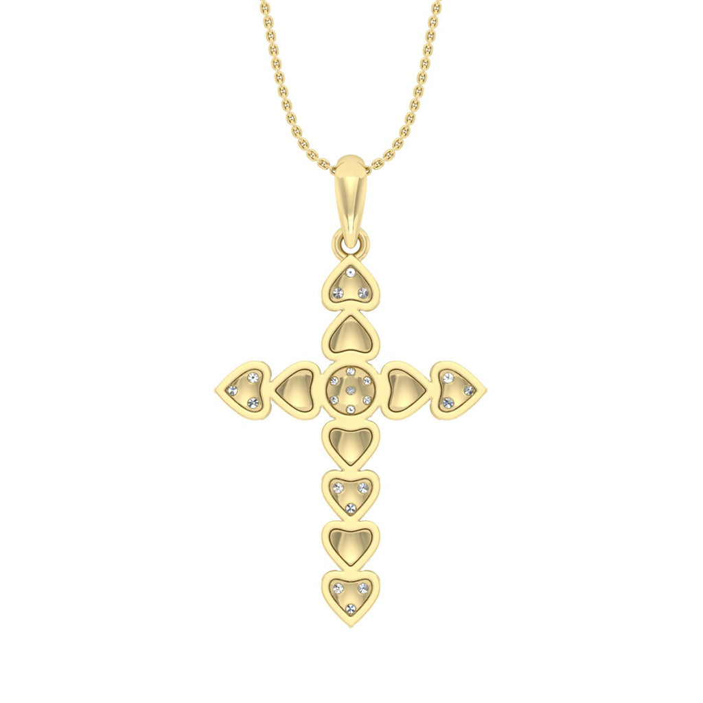 LADIES PENDANT WITH CHAIN 0.25CT ROUND DIAMOND 10K YELLOW GOLD