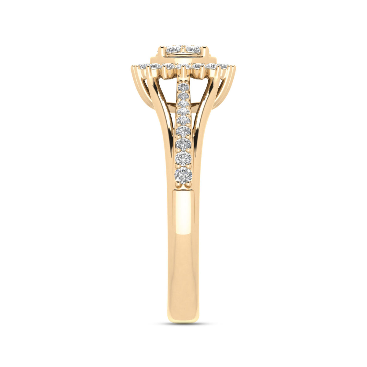 LADIES RING 0.33CT ROUND DIAMOND 10K YELLOW GOLD