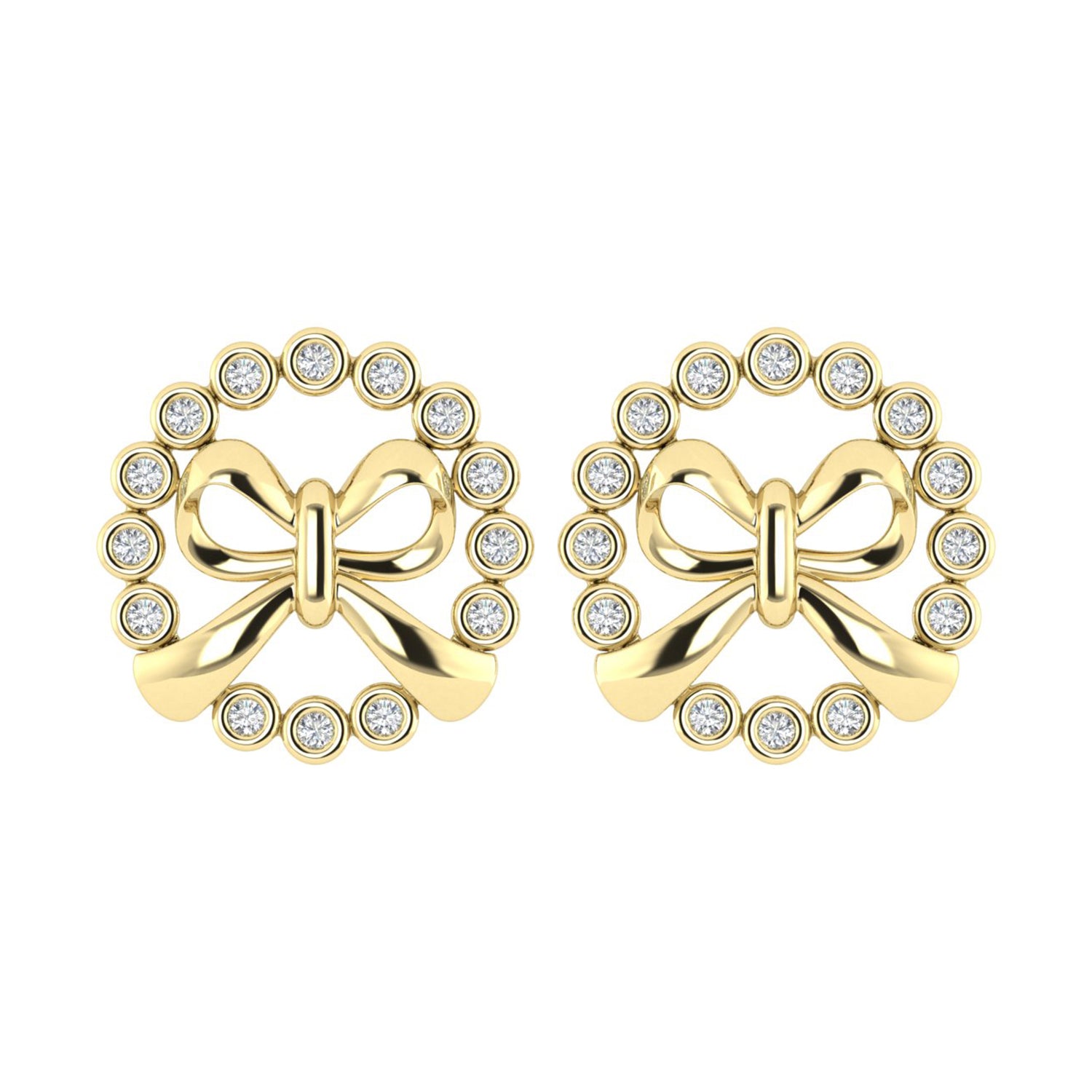 LADIES PENDANT WITH CHAIN 0.13CT ROUND DIAMOND 10K YELLOW GOLD