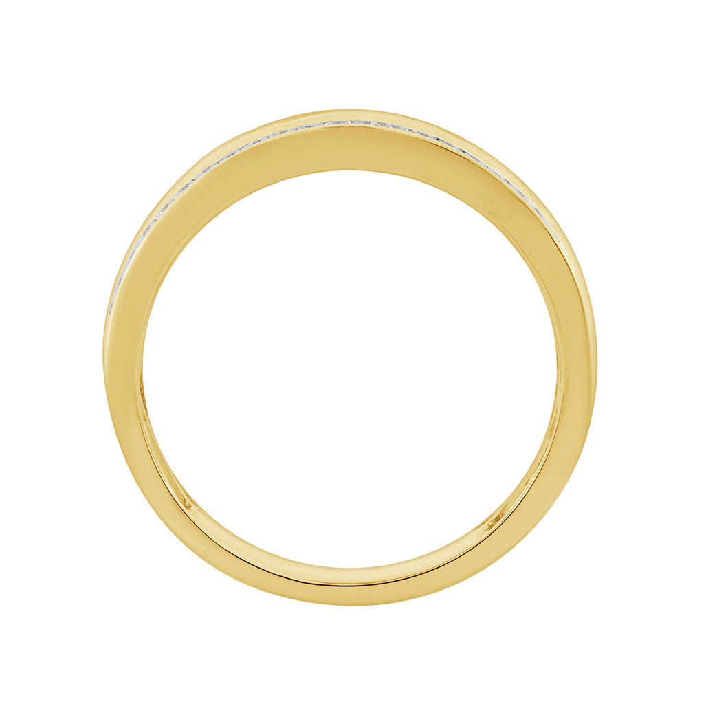 MEN'S RING 0.33CT ROUND DIAMOND 10K YELLOW GOLD