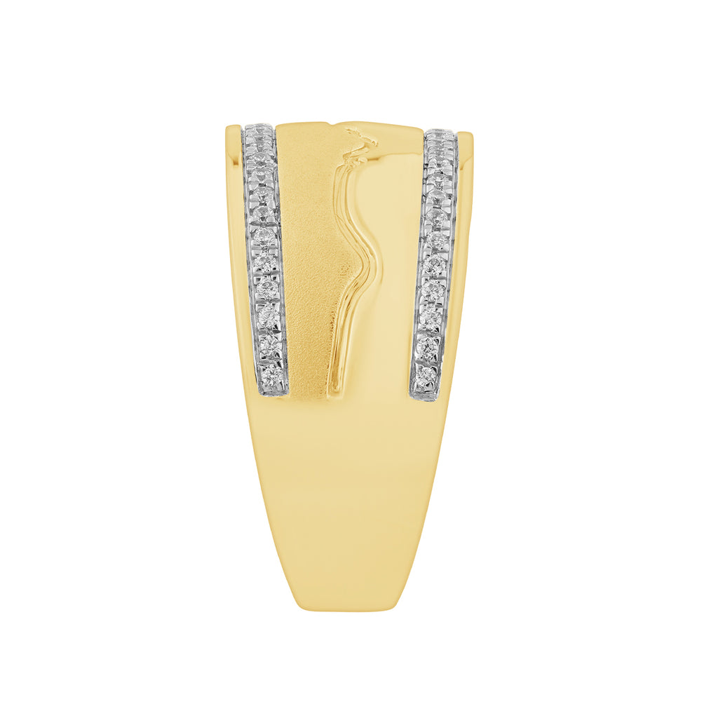 MEN'S RING 0.33CT ROUND DIAMOND 10K YELLOW GOLD