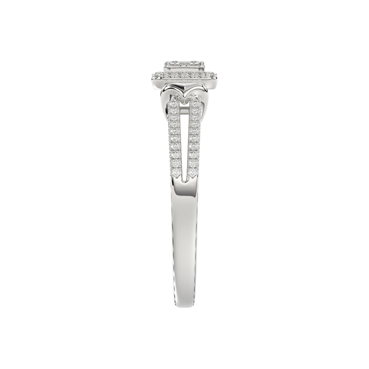 Ladies 0.20Ct Round Diamond Sterling Silver White Engagement Ring � Elegant Promise Ring For Women