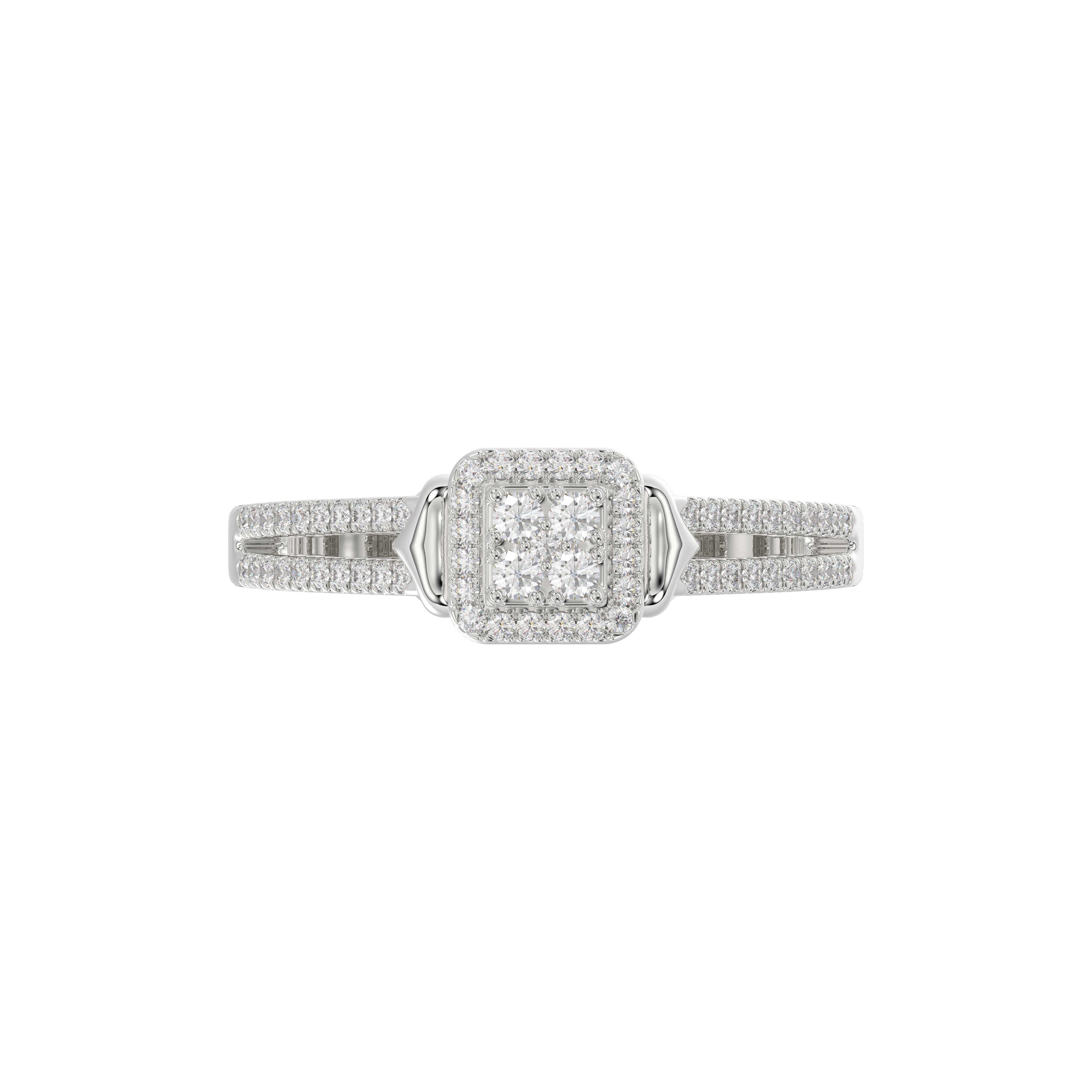 Ladies 0.20Ct Round Diamond Sterling Silver White Engagement Ring � Elegant Promise Ring For Women