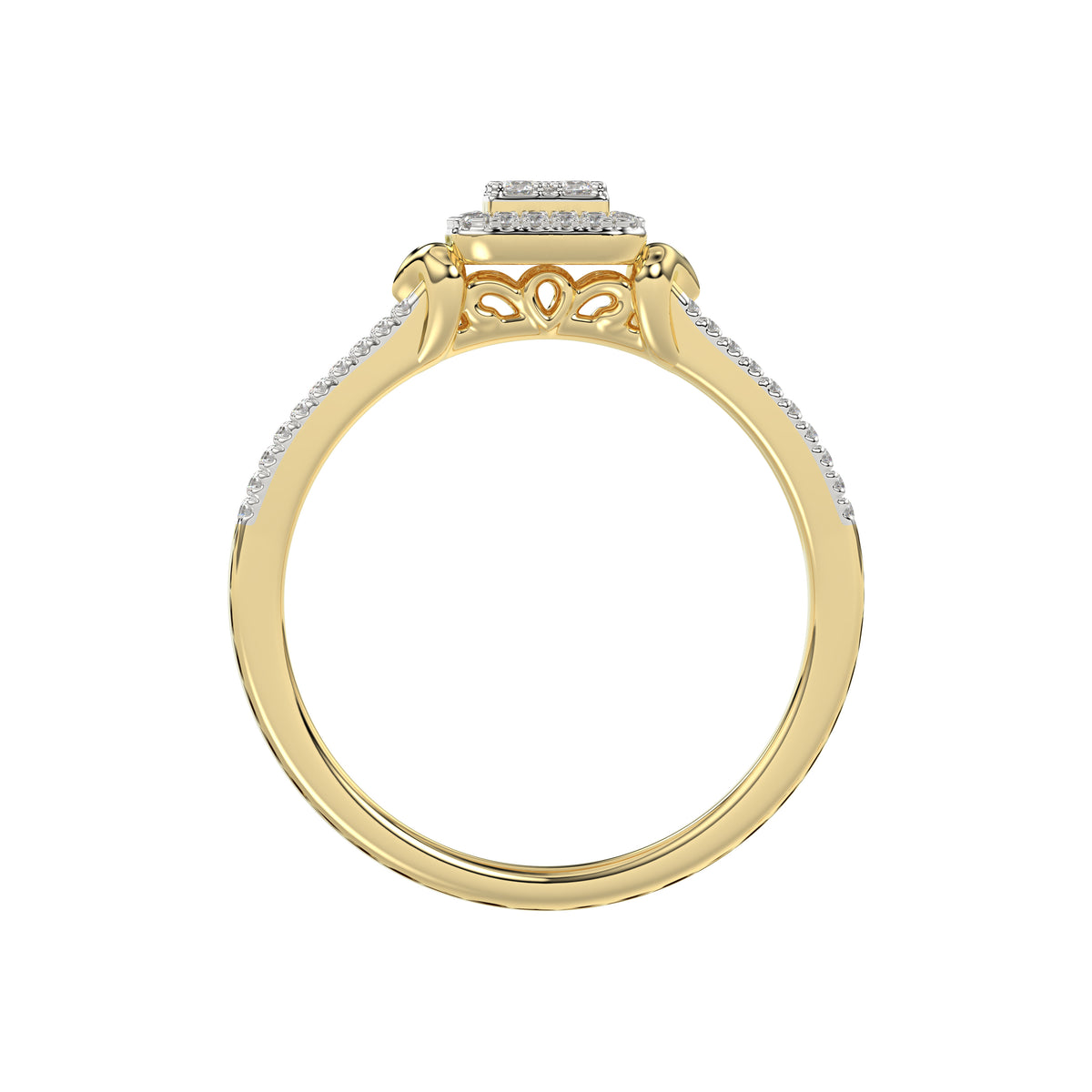 LADIES RING 0.20CT ROUND DIAMOND 10K YELLOW GOLD