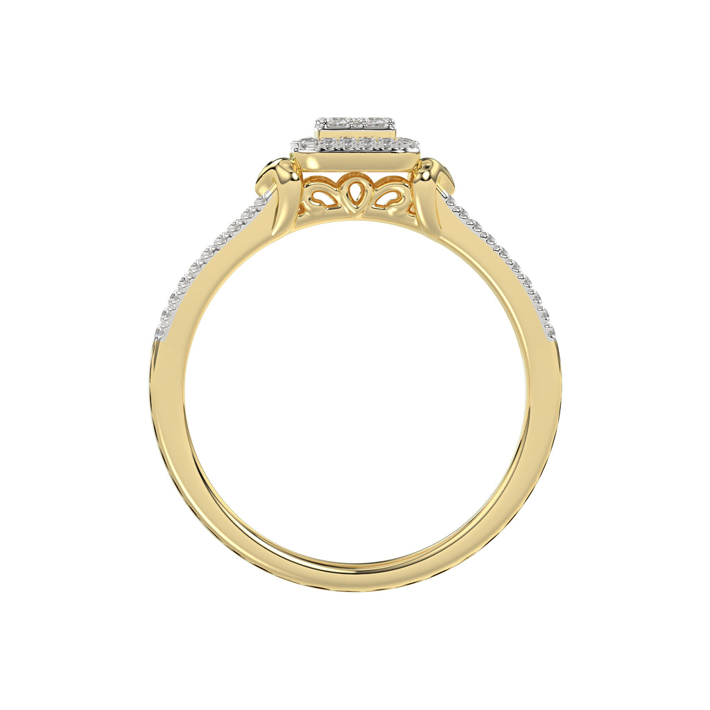 LADIES RING 0.20CT ROUND DIAMOND 10K YELLOW GOLD