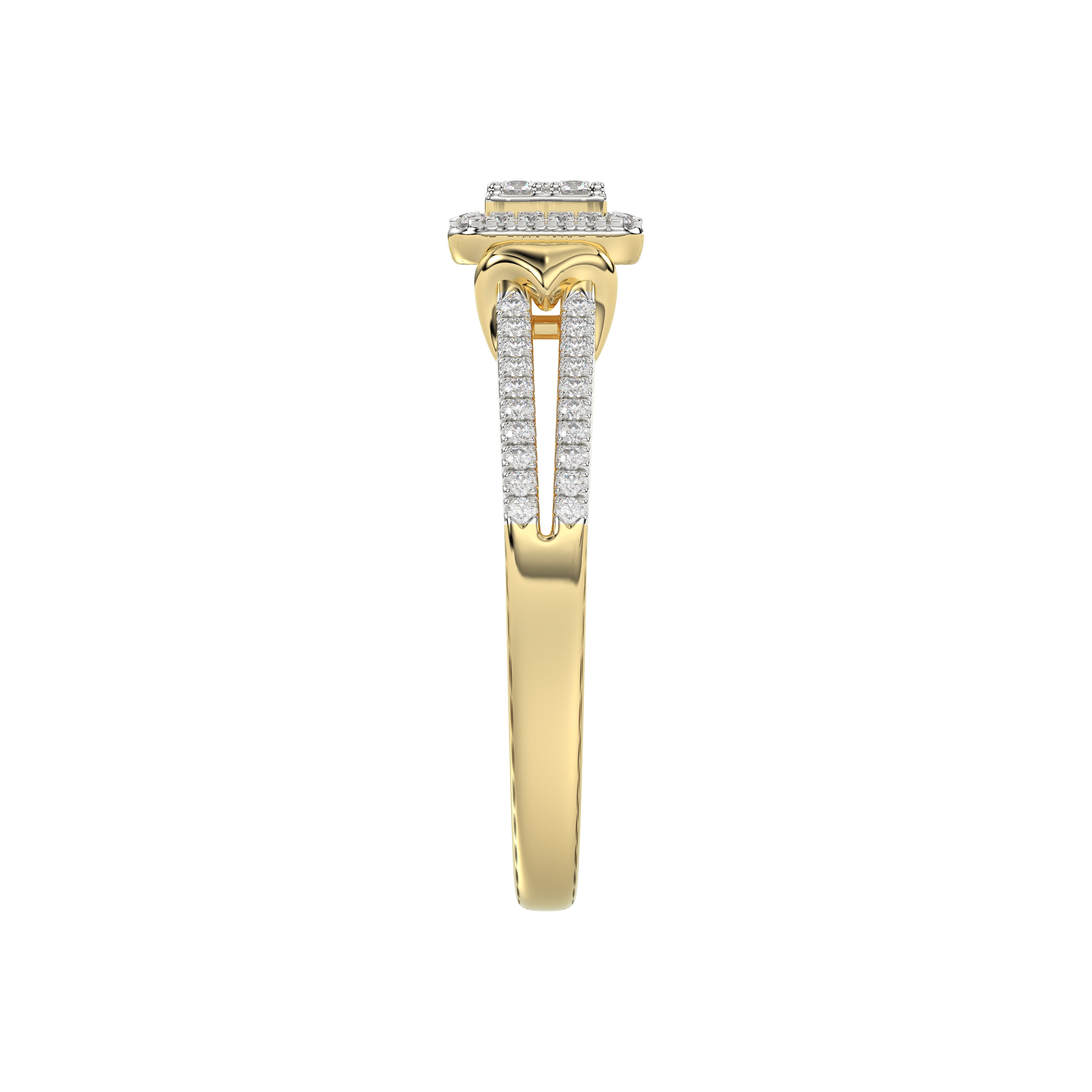 LADIES RING 0.20CT ROUND DIAMOND 10K YELLOW GOLD
