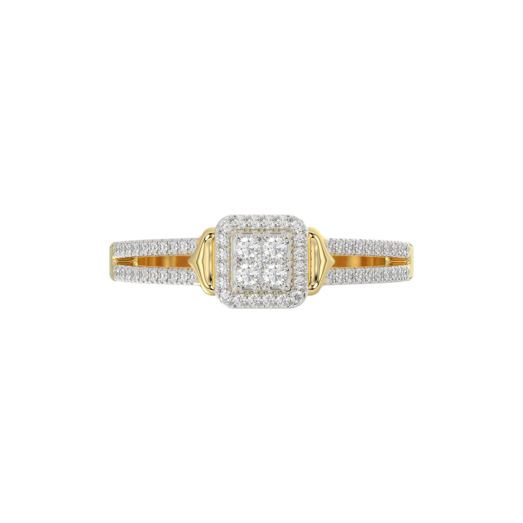 LADIES RING 0.20CT ROUND DIAMOND 10K YELLOW GOLD