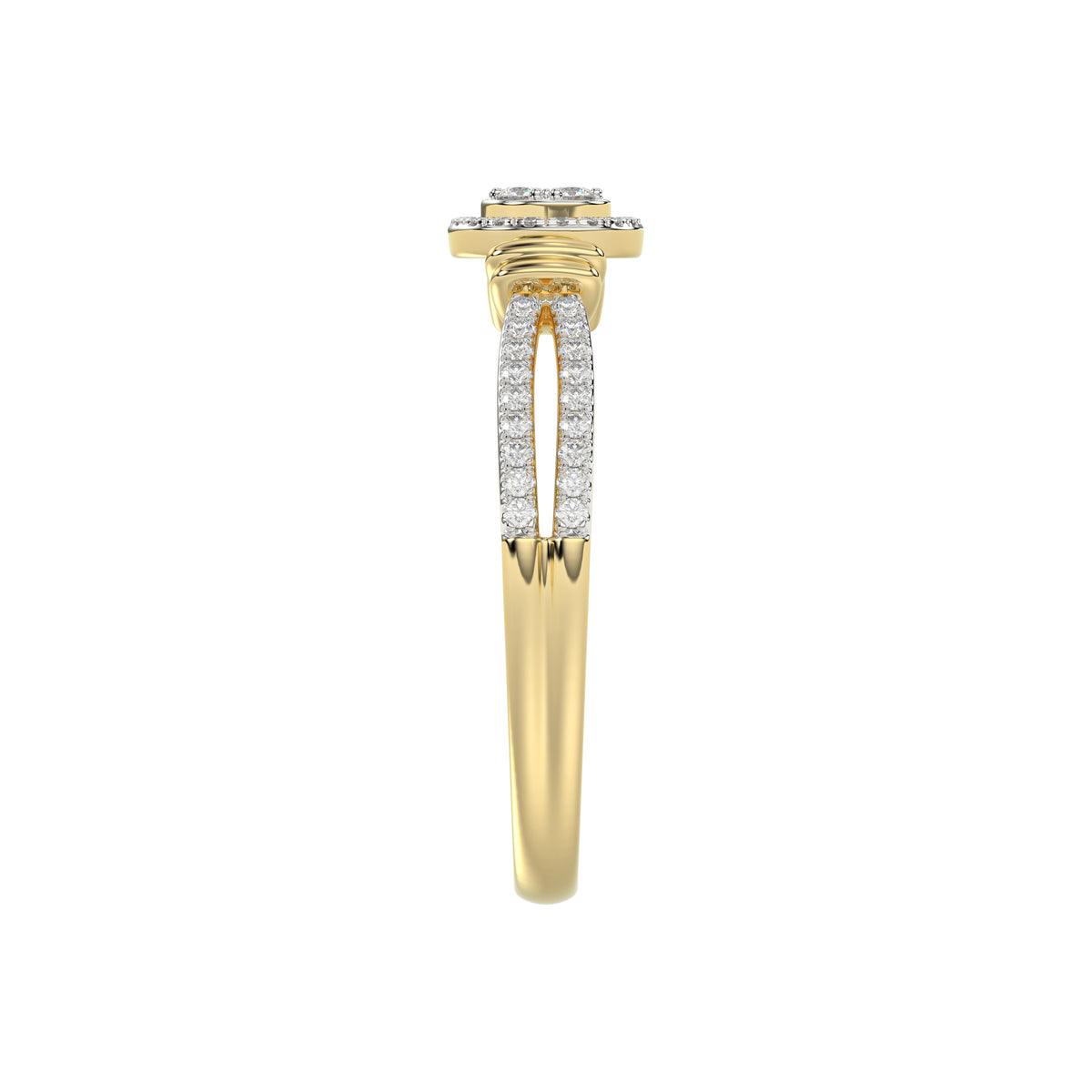 LADIES RING 0.25CT ROUND DIAMOND 10K YELLOW GOLD