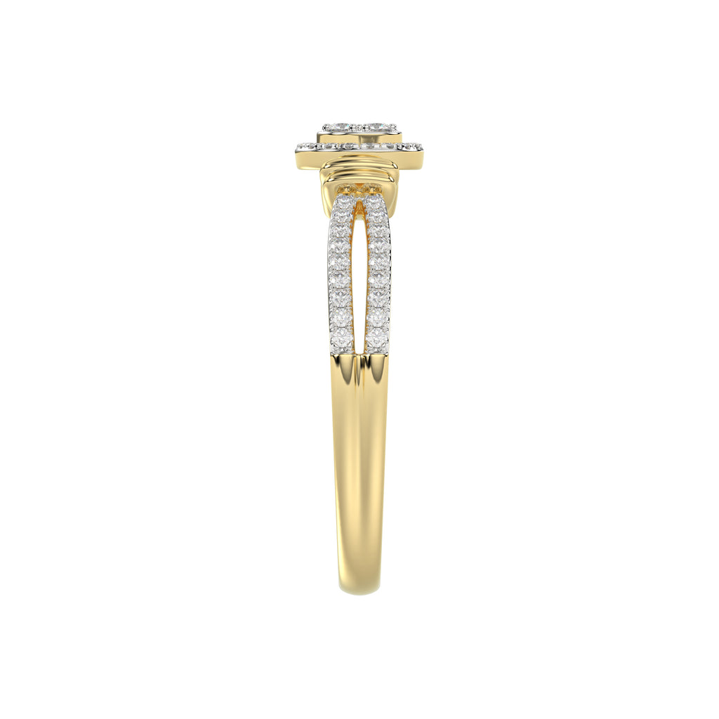 LADIES RING 0.25CT ROUND DIAMOND 10K YELLOW GOLD