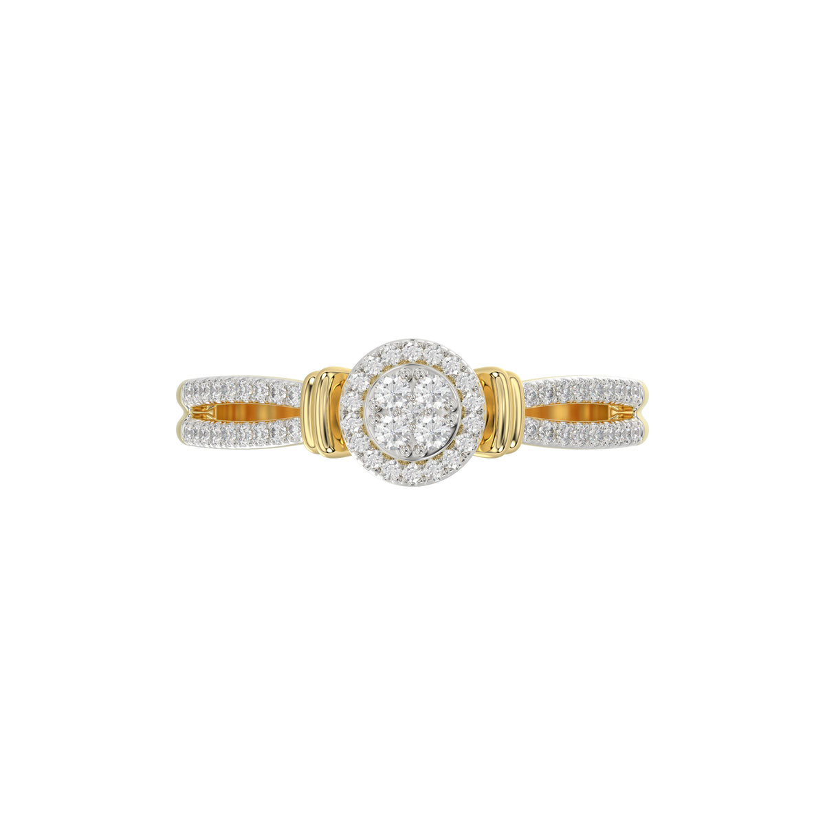 LADIES RING 0.25CT ROUND DIAMOND 10K YELLOW GOLD