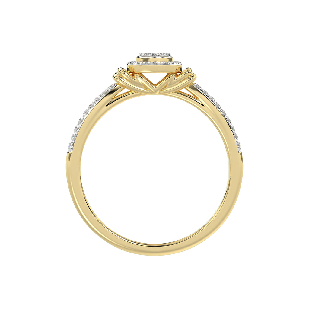 LADIES RING 0.25CT ROUND DIAMOND 10K YELLOW GOLD