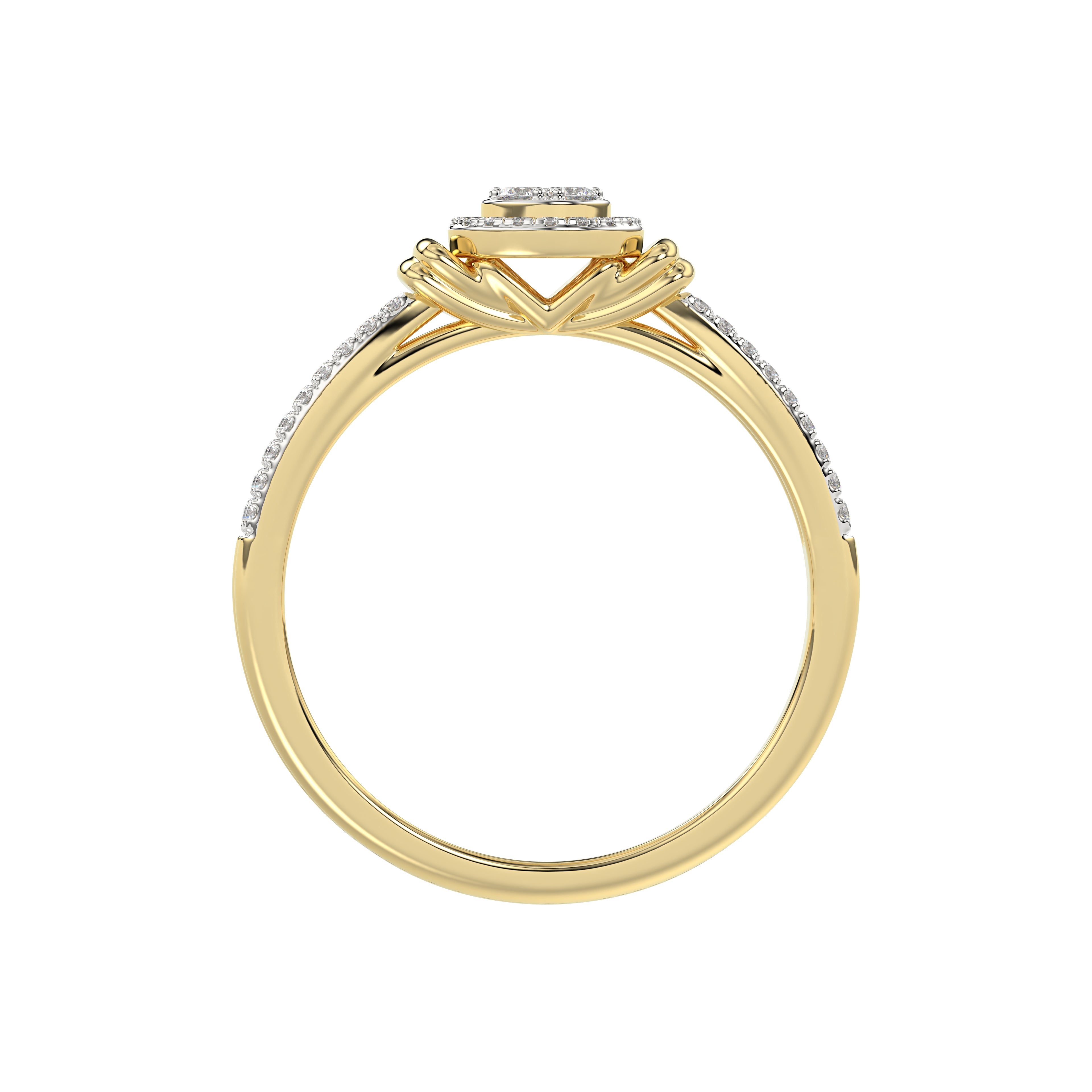 LADIES RING 0.25CT ROUND DIAMOND 10K YELLOW GOLD