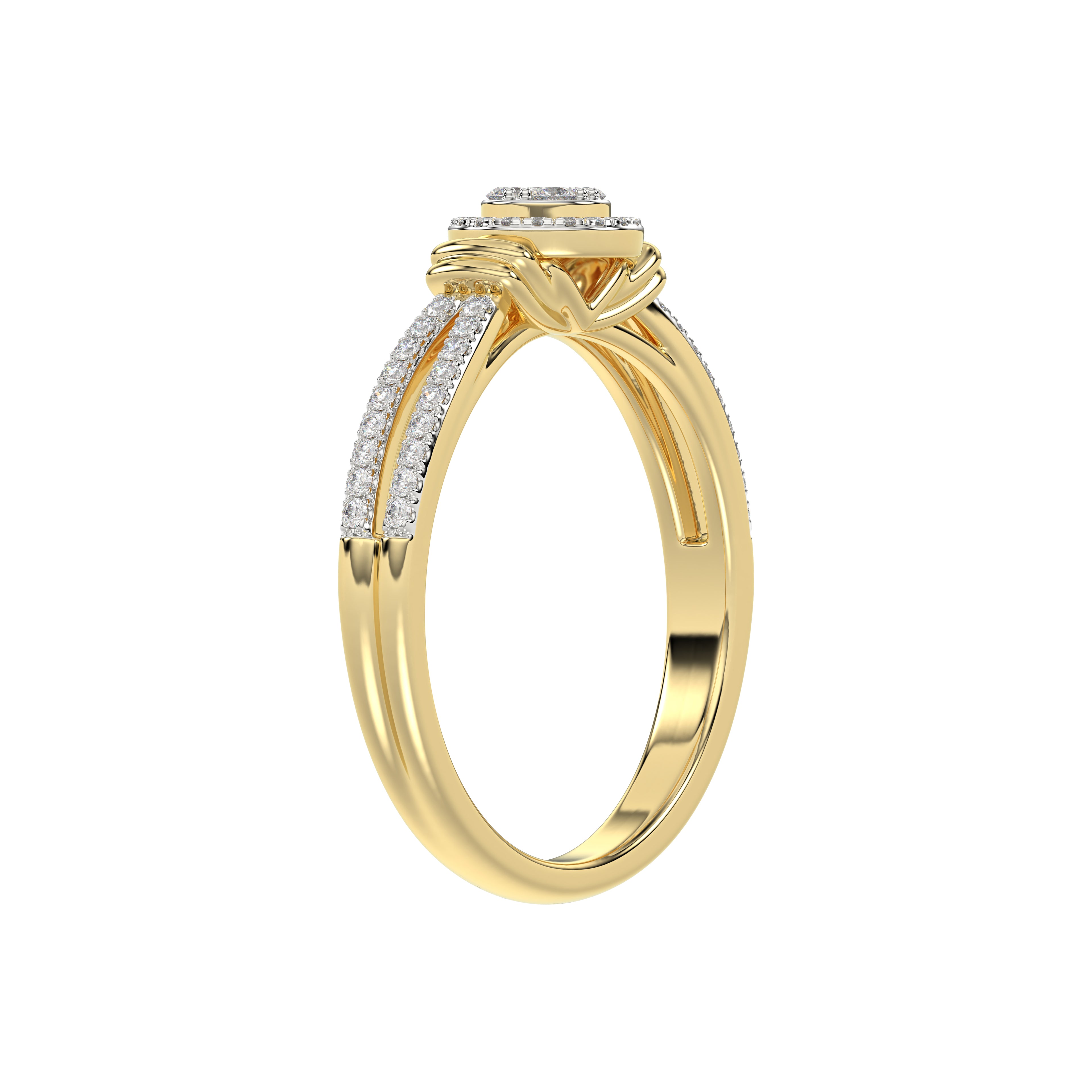 LADIES RING 0.25CT ROUND DIAMOND 10K YELLOW GOLD