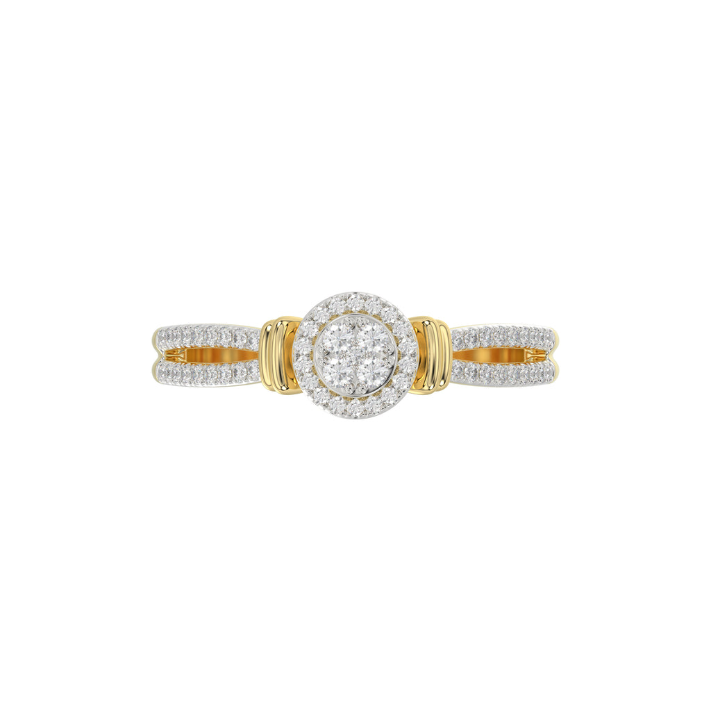 LADIES RING 0.25CT ROUND DIAMOND 10K YELLOW GOLD