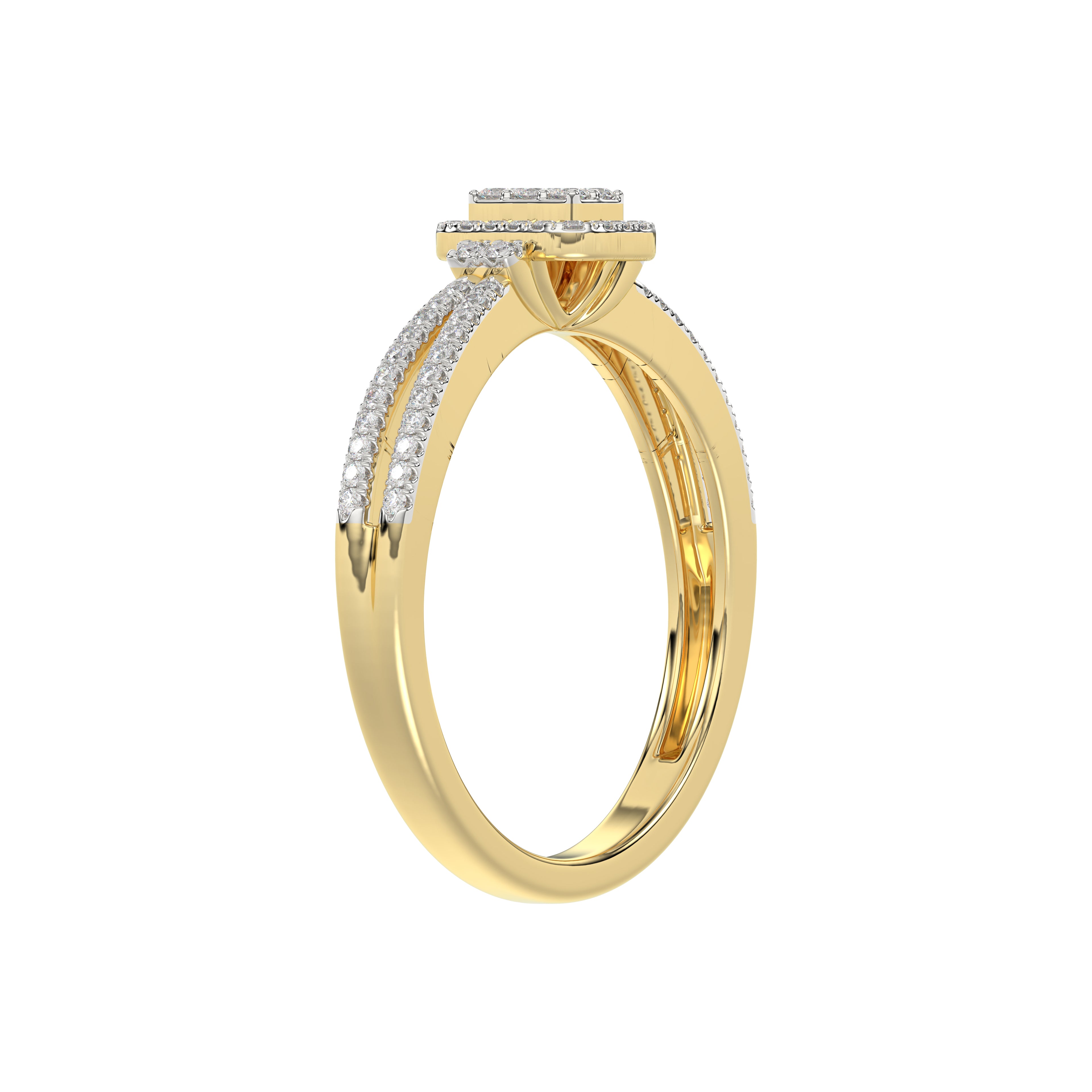 LADIES RING 0.20CT ROUND DIAMOND 10K YELLOW GOLD