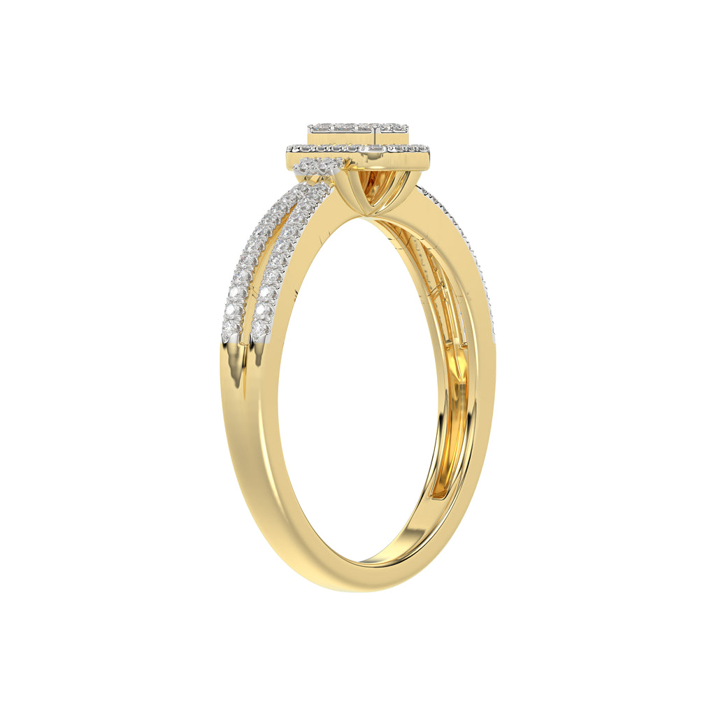 LADIES RING 0.20CT ROUND DIAMOND 10K YELLOW GOLD