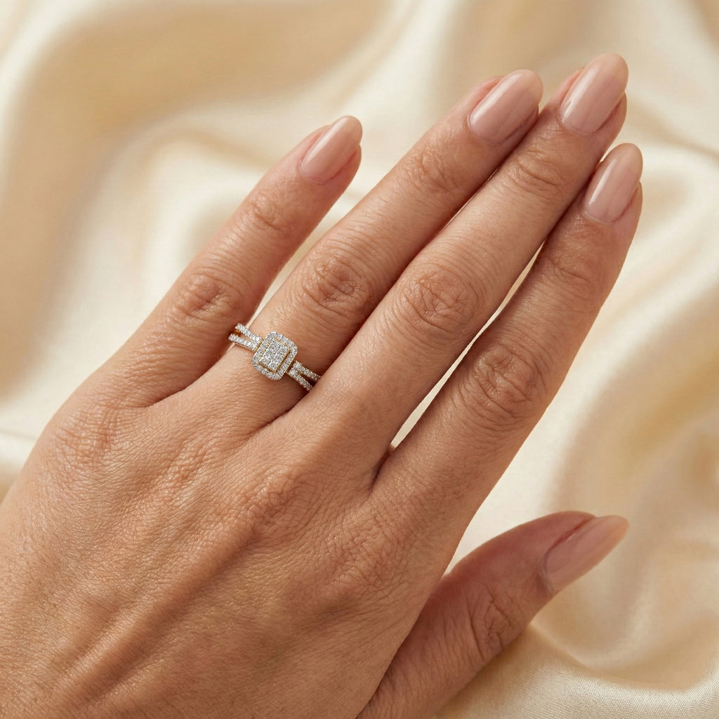 LADIES RING 0.20CT ROUND DIAMOND 10K YELLOW GOLD