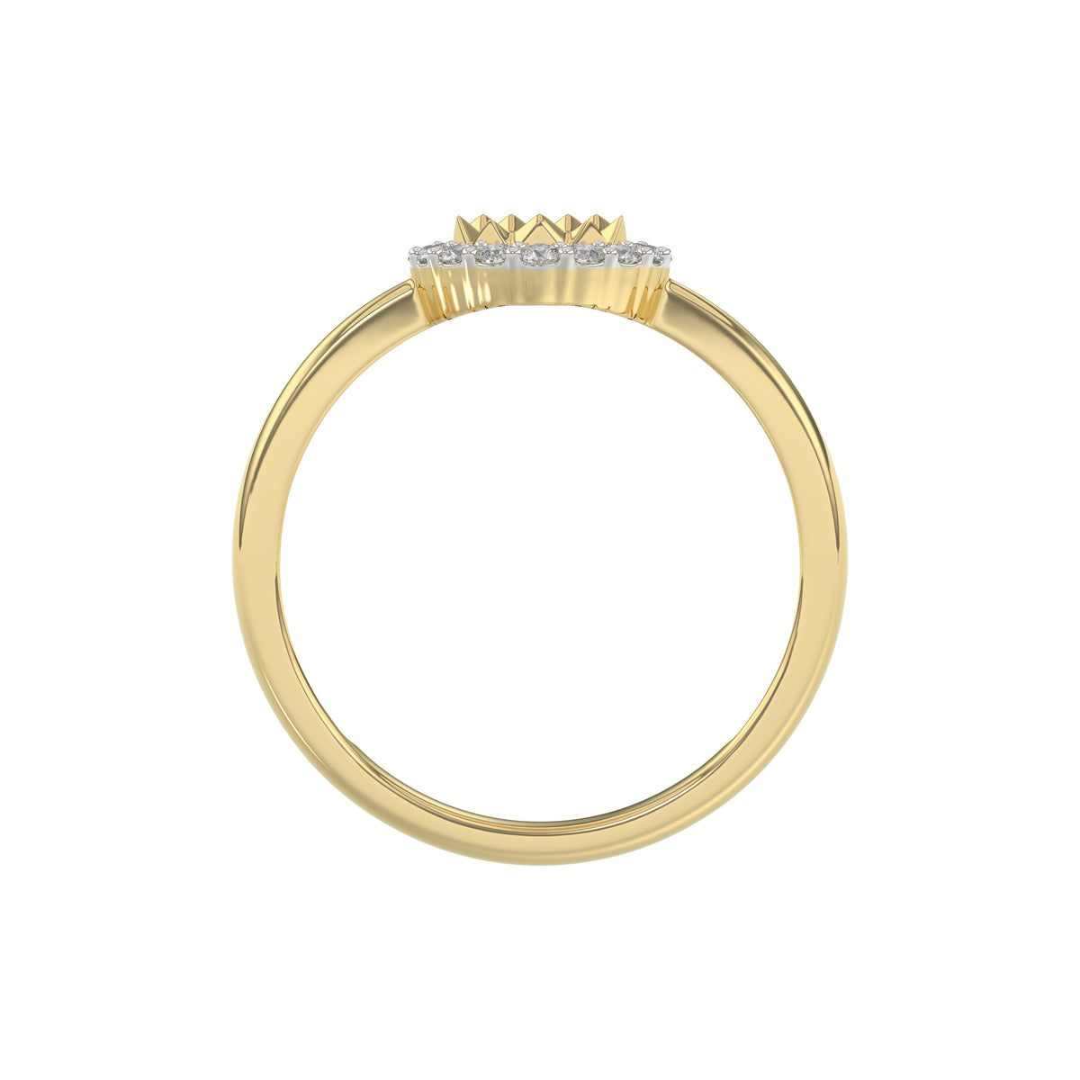 10K Yellow Gold Round Diamond Halo Ring With Nugget Design For Women. A Sparkling And Elegant 0.20 Ct Fine Jewelry Ring Perfect For Gifting.