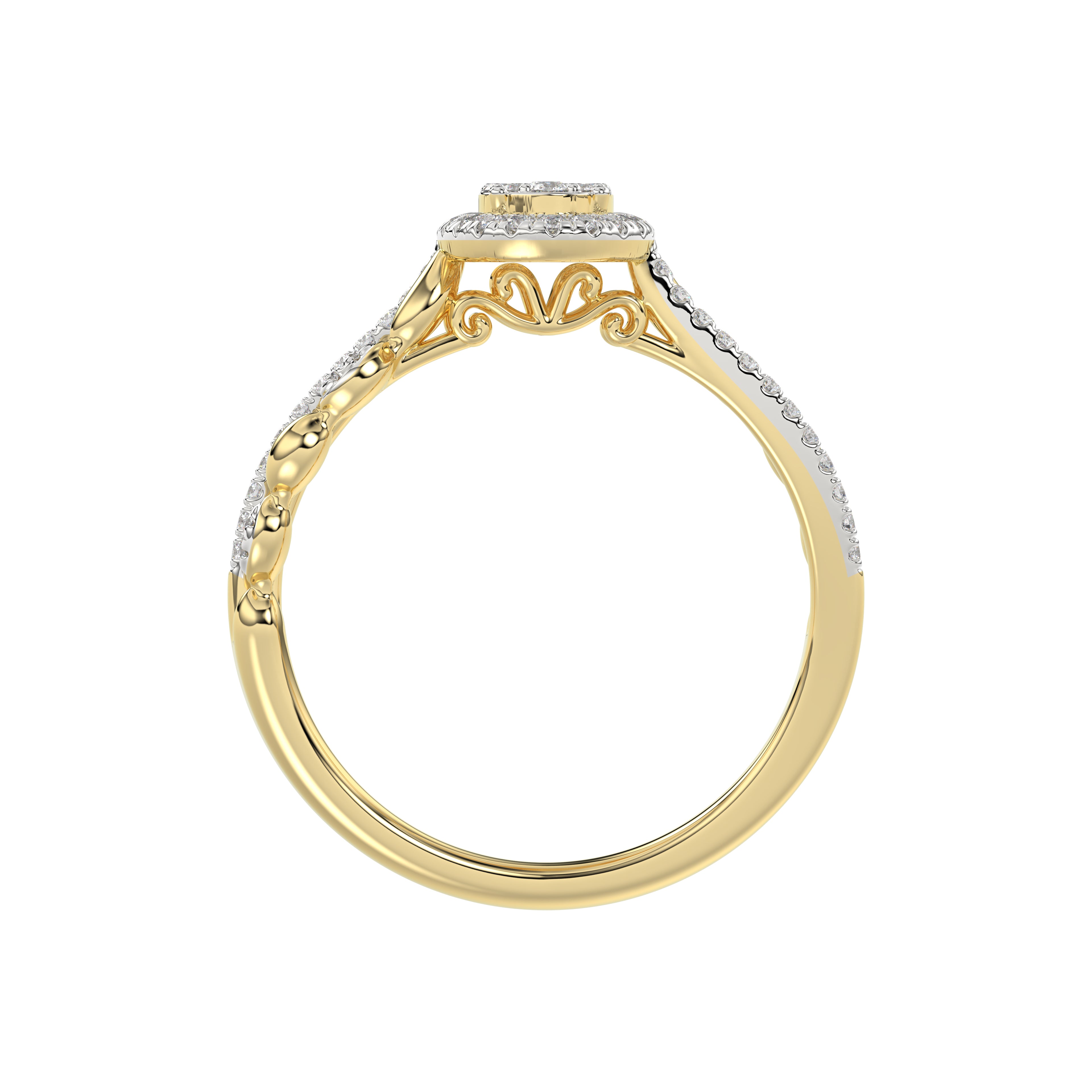 LADIES RING 0.25CT ROUND DIAMOND 10K YELLOW GOLD